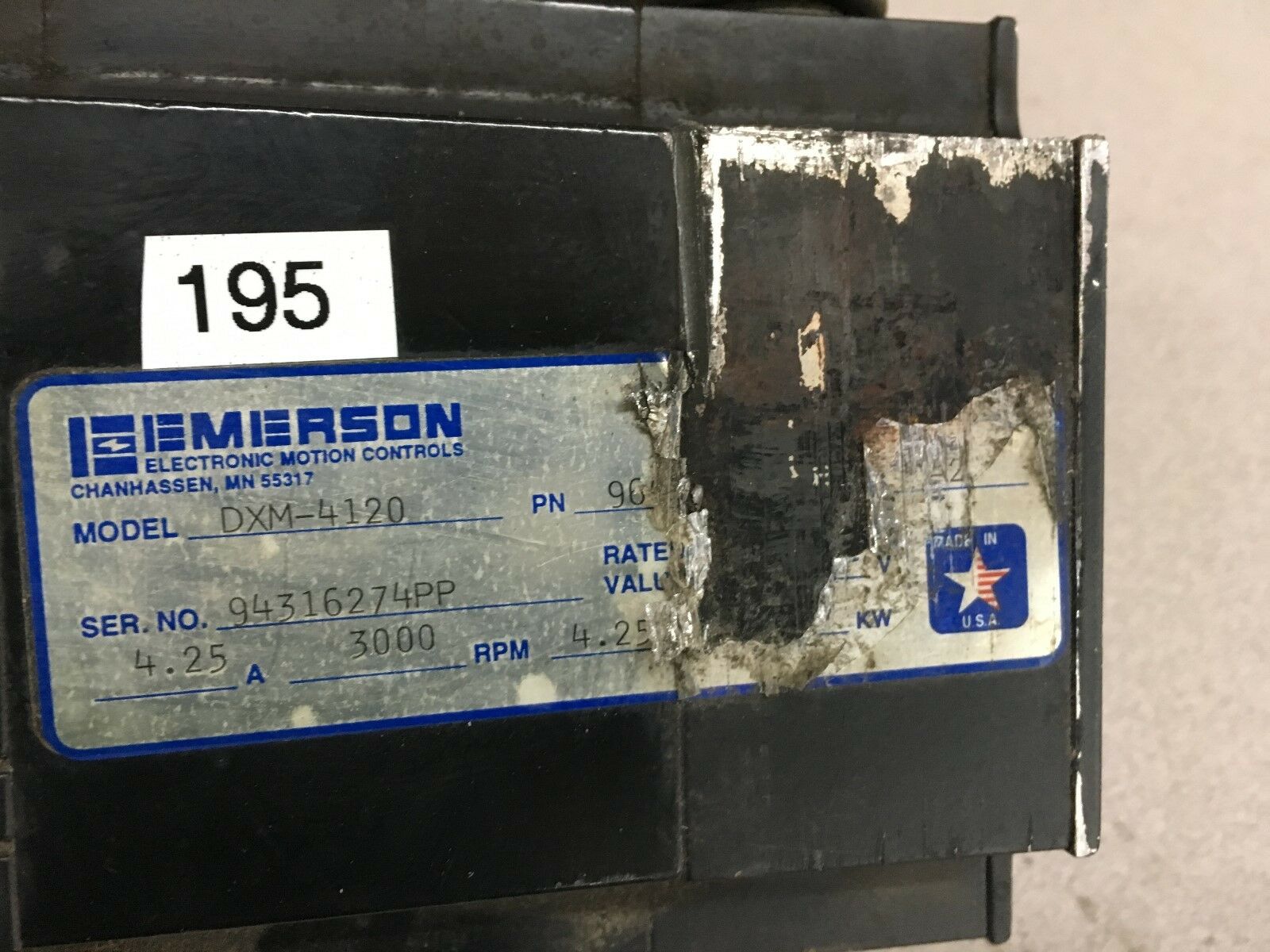 USED EMERSON DXM-4120 SERVO MOTOR