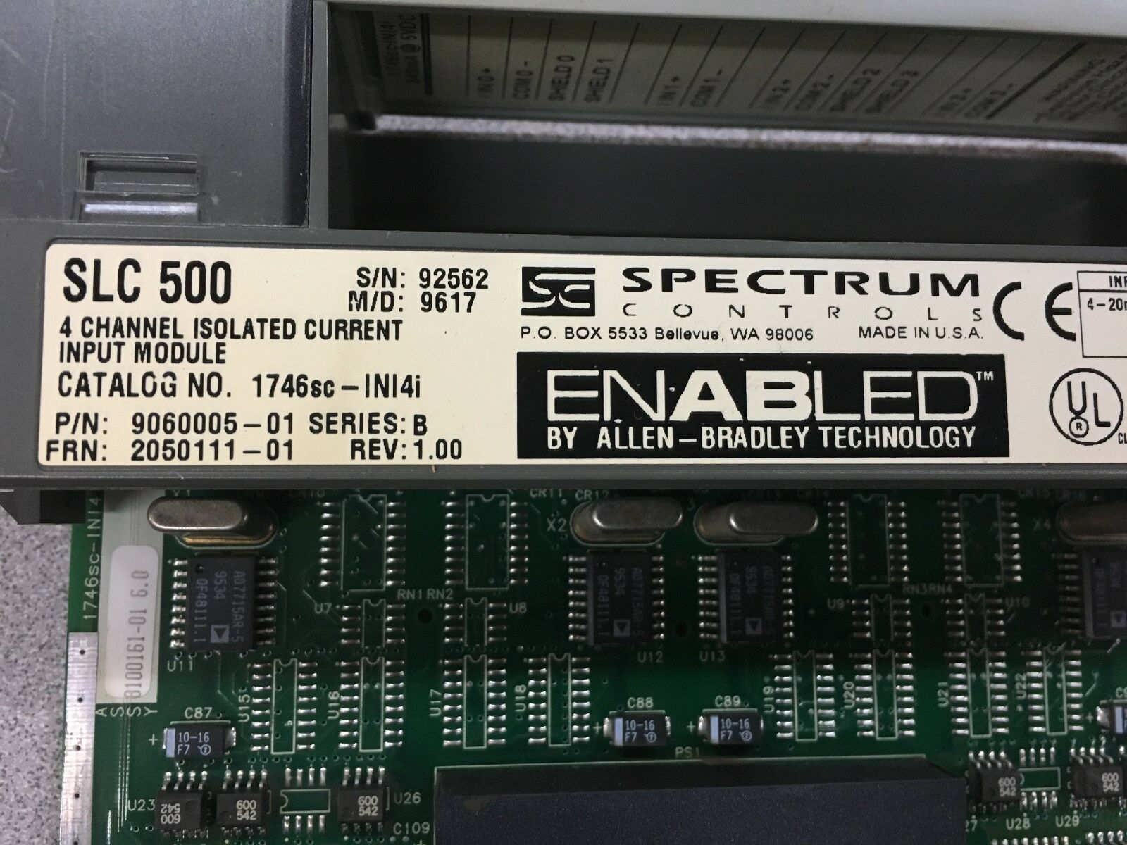 USED SPECTRUM ENABLED CURRENT INPUT MODULE ALLEN-BRADLEY 1746SC-INI4i SERIES B