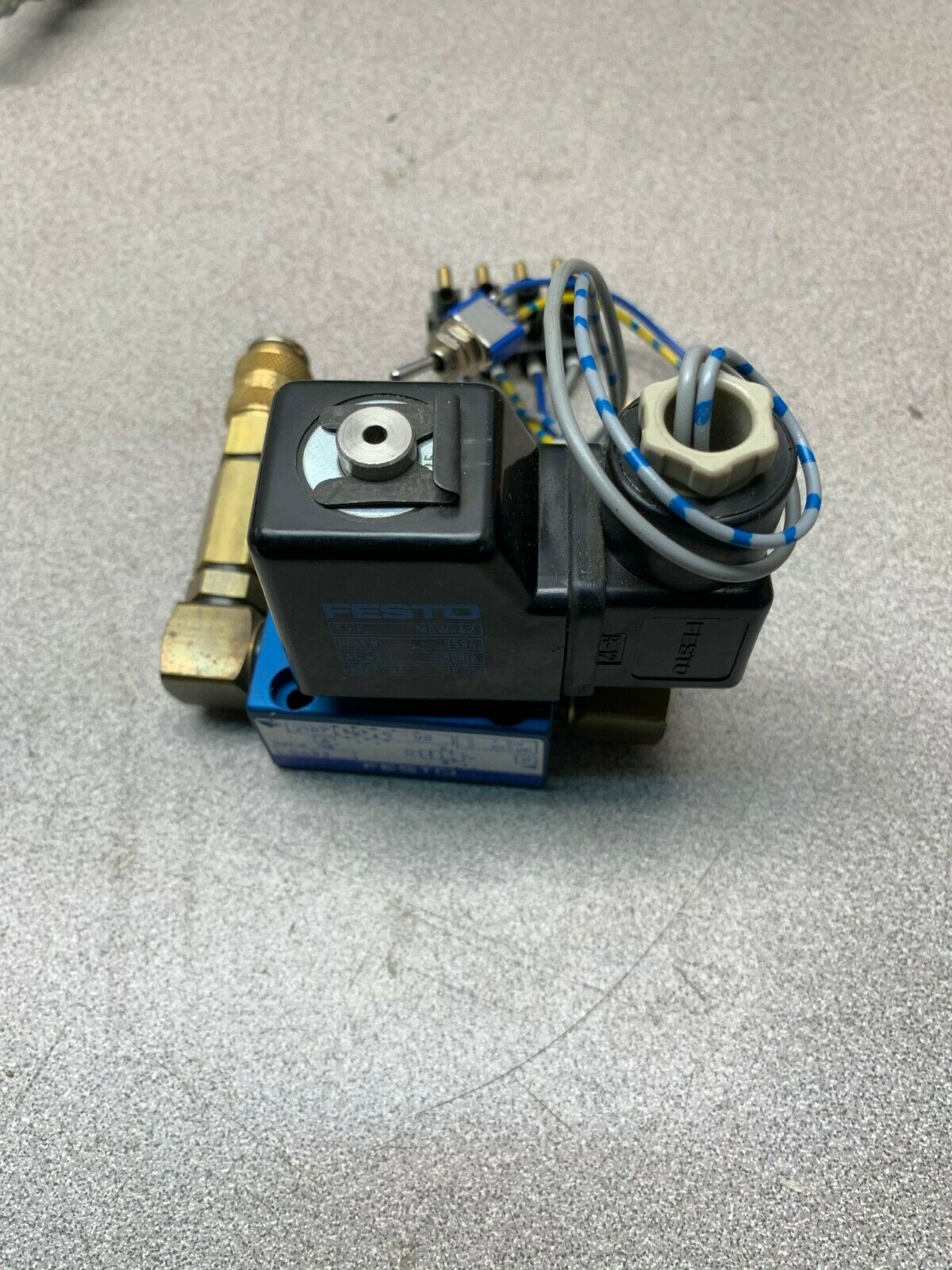 USED FESTO MC-2-1/8 SOLENOID VALVE WITH MSW-42 COIL