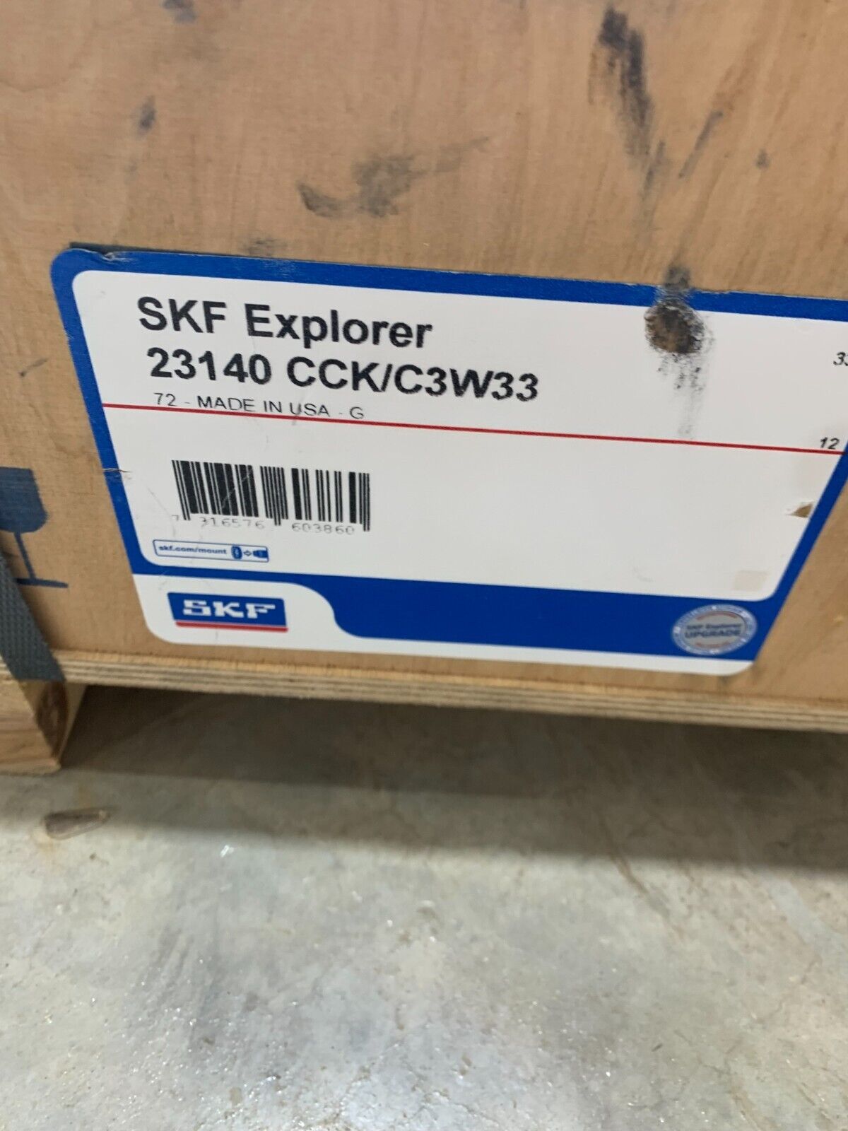 NEW IN CRATE SKF 23140CCKC3W33 EXPLORER SPHERICAL ROLLER BEARING 23140 CCK/C3W33