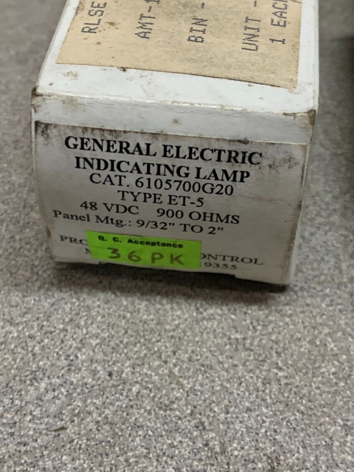 NEW IN BOX GENERAL ELECTRIC ET-5 INDICATING LAMP 6105700G20