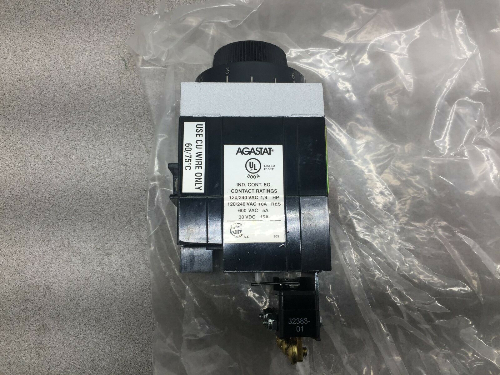 NEW NO BOX AGASTAT1.5-15 SEC 250 VDC COIL TIMER 7012SCL