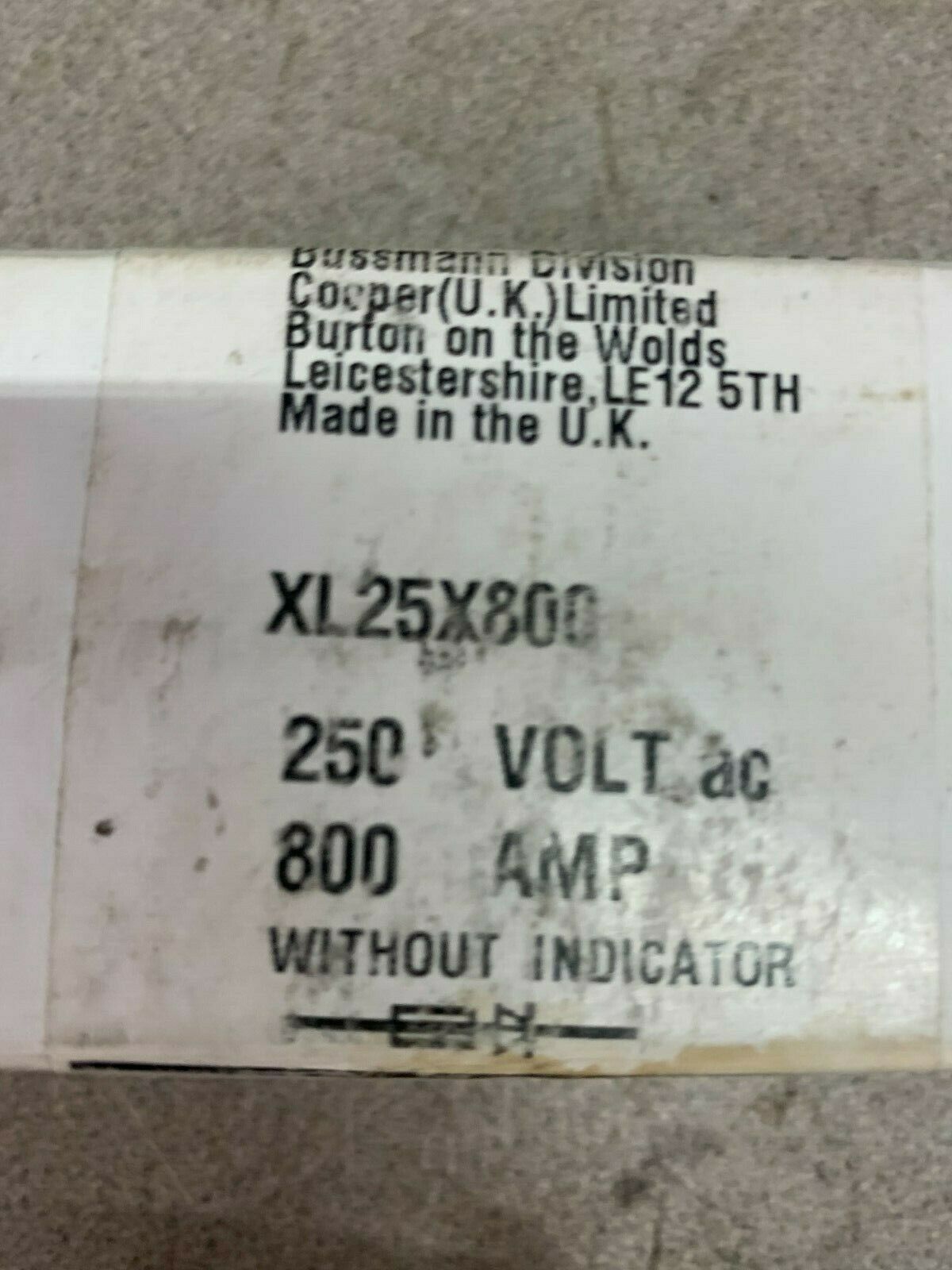 NEW IN BOX BUSSMAN FUSE XL25X800