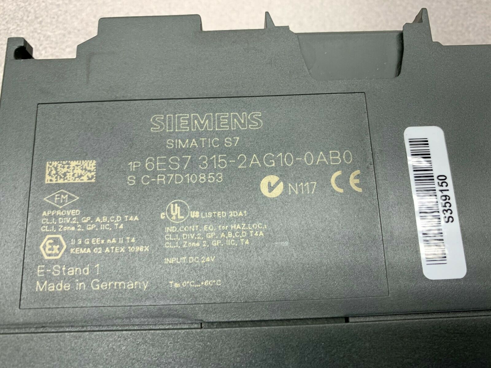 NEW NO BOX SIEMENS POWER SUPPLY 6ES7 315-2AG10-00B0