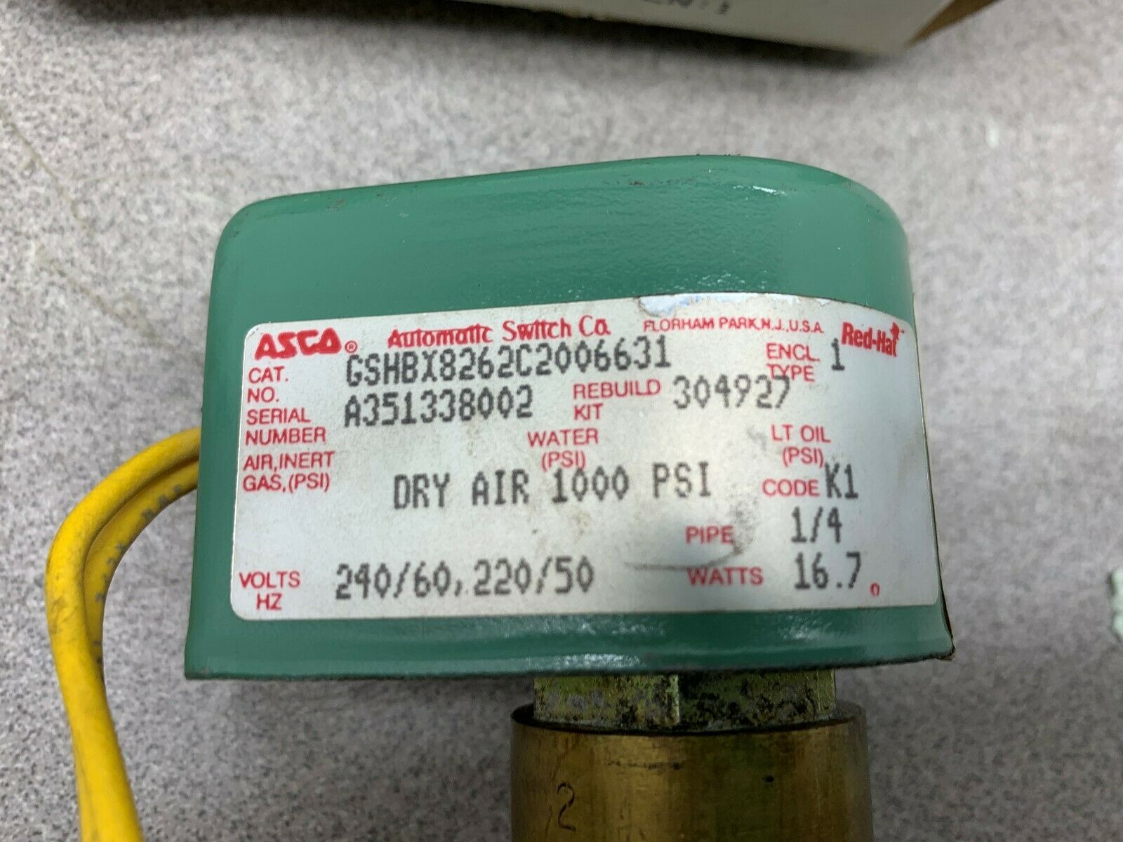 NEW NO BOX ASCO VALVE GSHBX8262C2006631