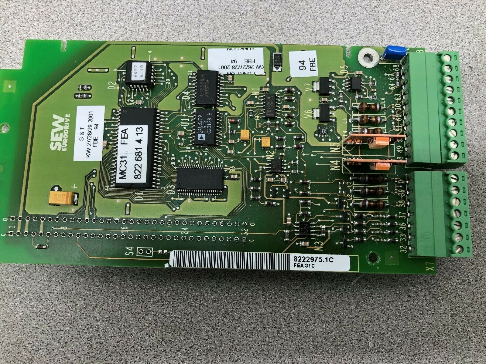 USED SEW EURODRIVE CONTROL CIRCUIT BOARD 8222975.1C