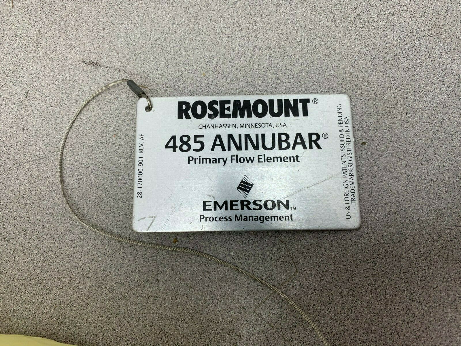 ROSEMOUNT 485 ANNUBAR L160ZCUPS2T10007QC1RHQS PRIMARY FLOW ELEMENT 28-170000-901