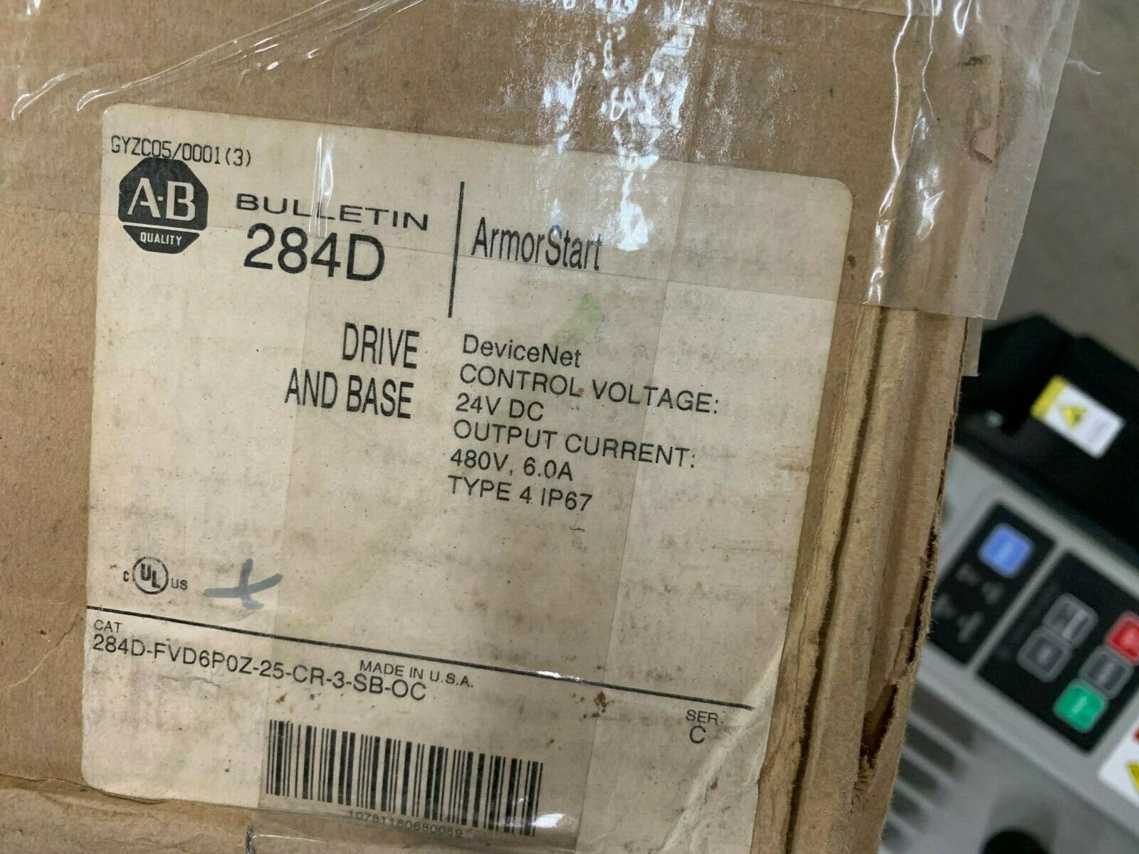 NEW IN BOX ALLEN-BRADLEY ARMORSTART DRIVE AND BASE 284D-FVD6P0Z-25-CR-3-SB-OC