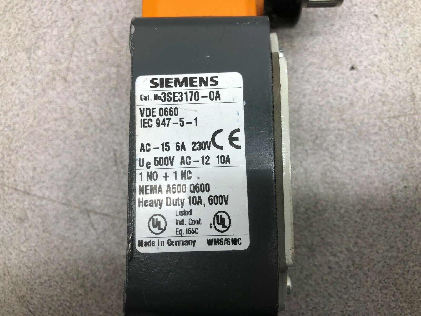 NEW NO BOX SIEMENS LIMIT SWITCH 3SE3170-0A