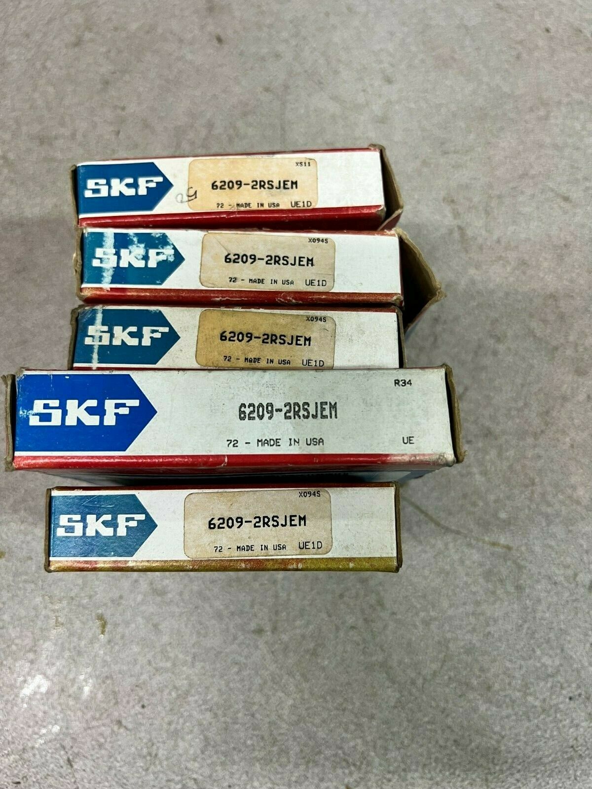 LOT OF 5 NEW IN BOX SKF BALL BEARING 6209-2RSJEM