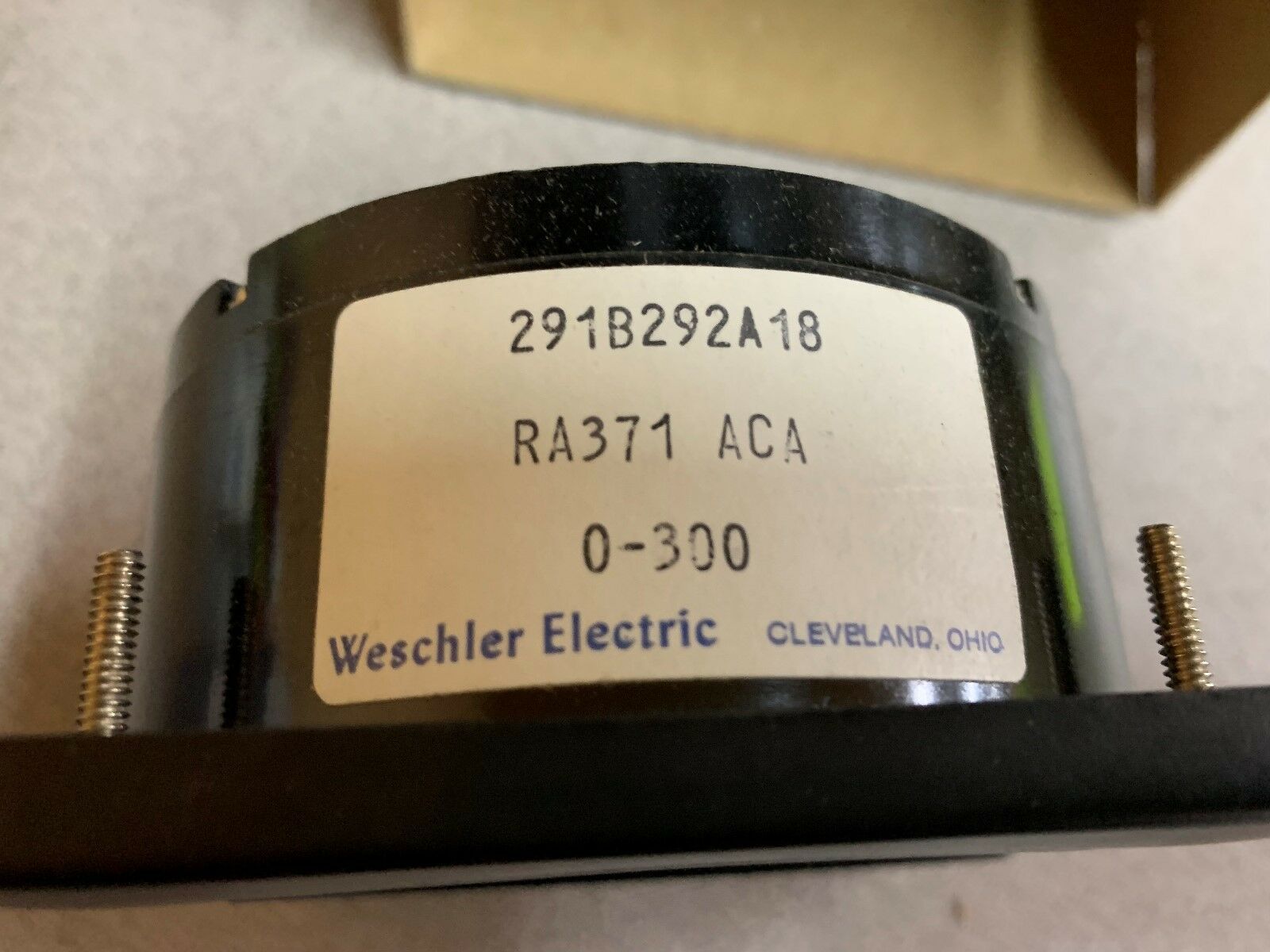 NEW IN BOX WESCHLER 0-300 AMP PANEL METER 291B29A18