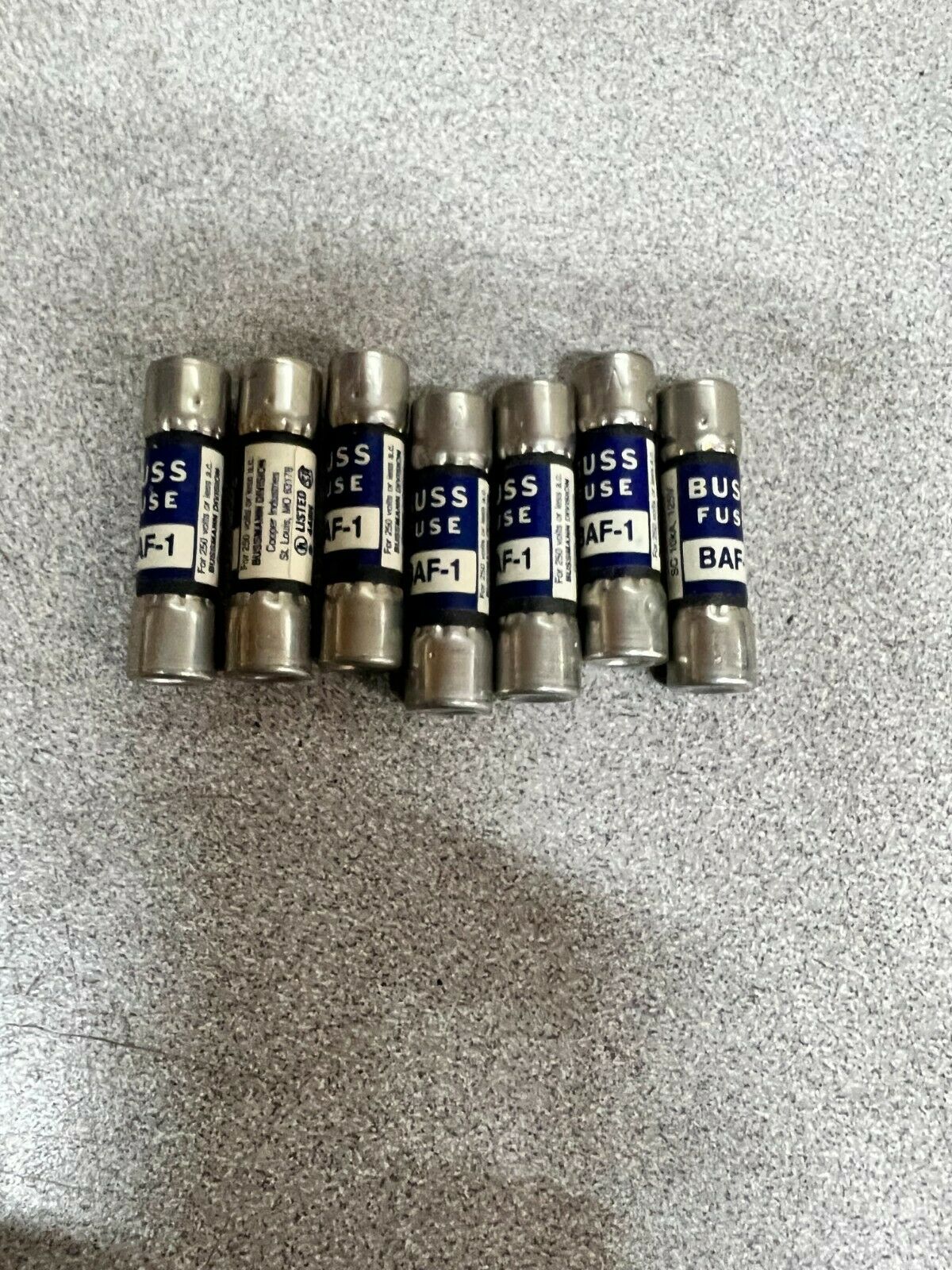 LOT OF 7 NEW NO BOX BUSS FUSE BAF-1