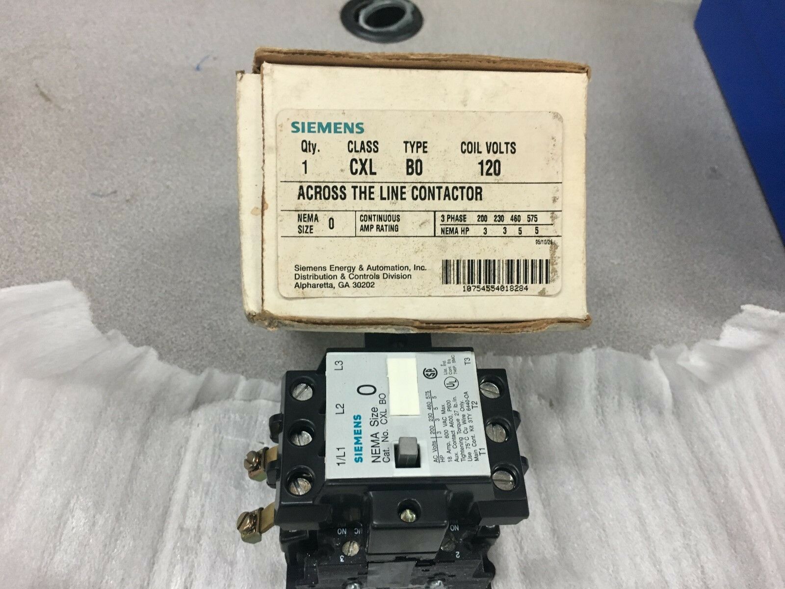 NEW IN BOX SIEMENS ACROSS THE LINE CONTACTOR CXLB0