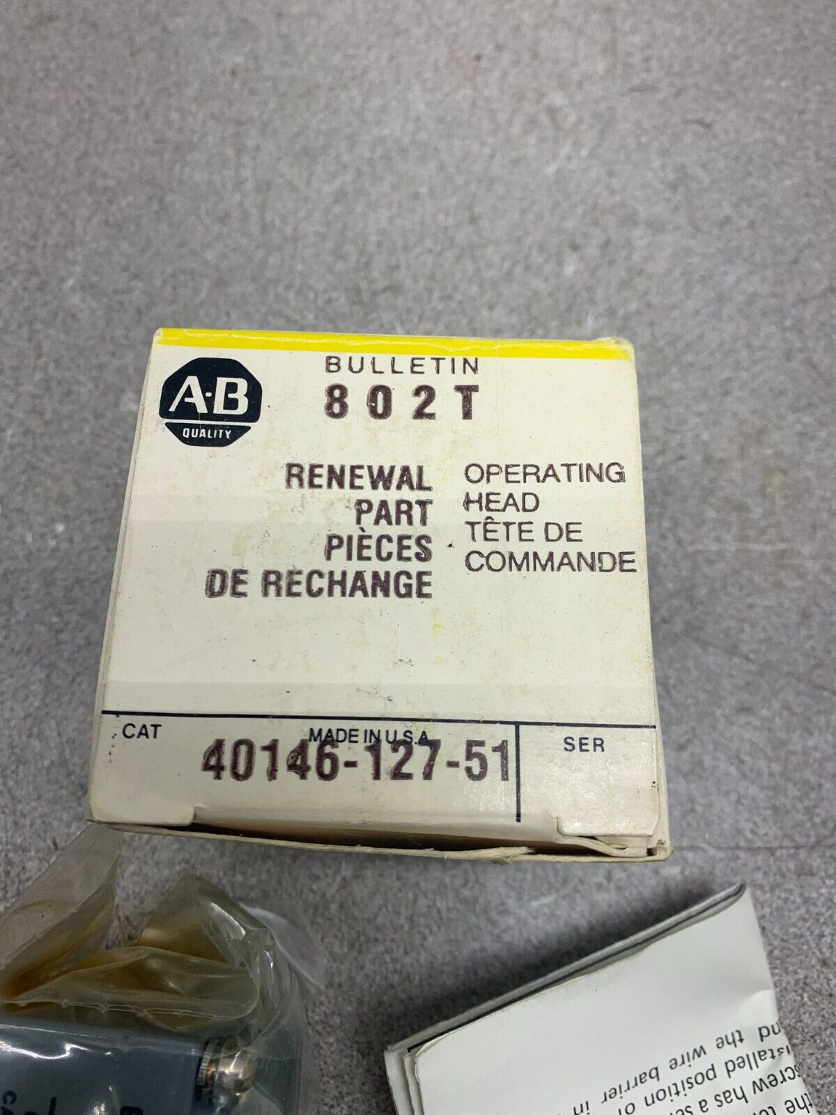 NEW IN BOX ALLEN-BRADLEY GRAVITY RETURN OPERATOR LIMIT SWITCH HEAD 40146-127-51