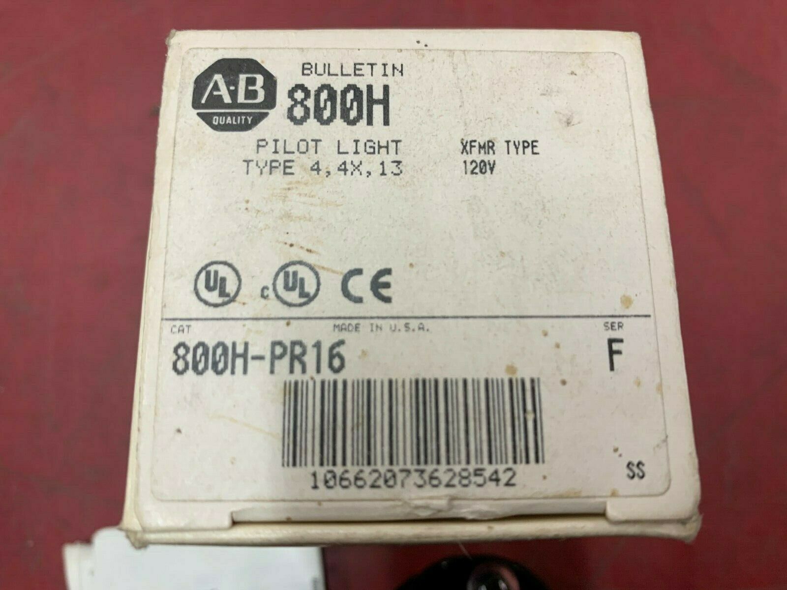 NEW IN BOX ALLEN BRADLEY PILOT LIGHT WITHOUT LENS 800H-PR16 SERIES F