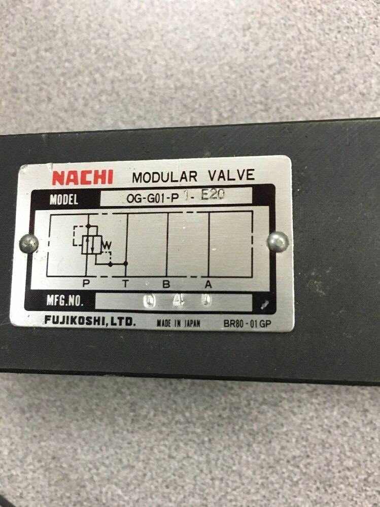 NEW NO BOX NACHI HYDRAULIC MODULAR VALVE OG-G01-P1-E20