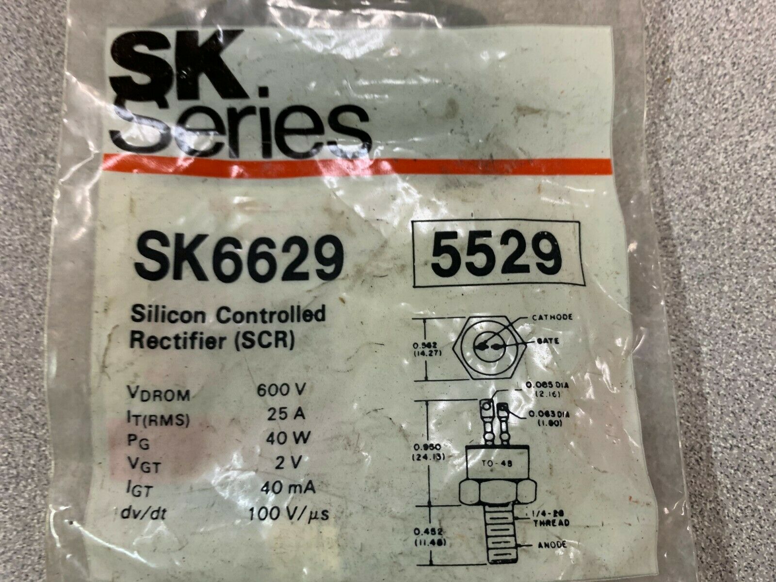 LOT OF 4 NEW IN BAG SK SERIES RECTIFIER SK6629