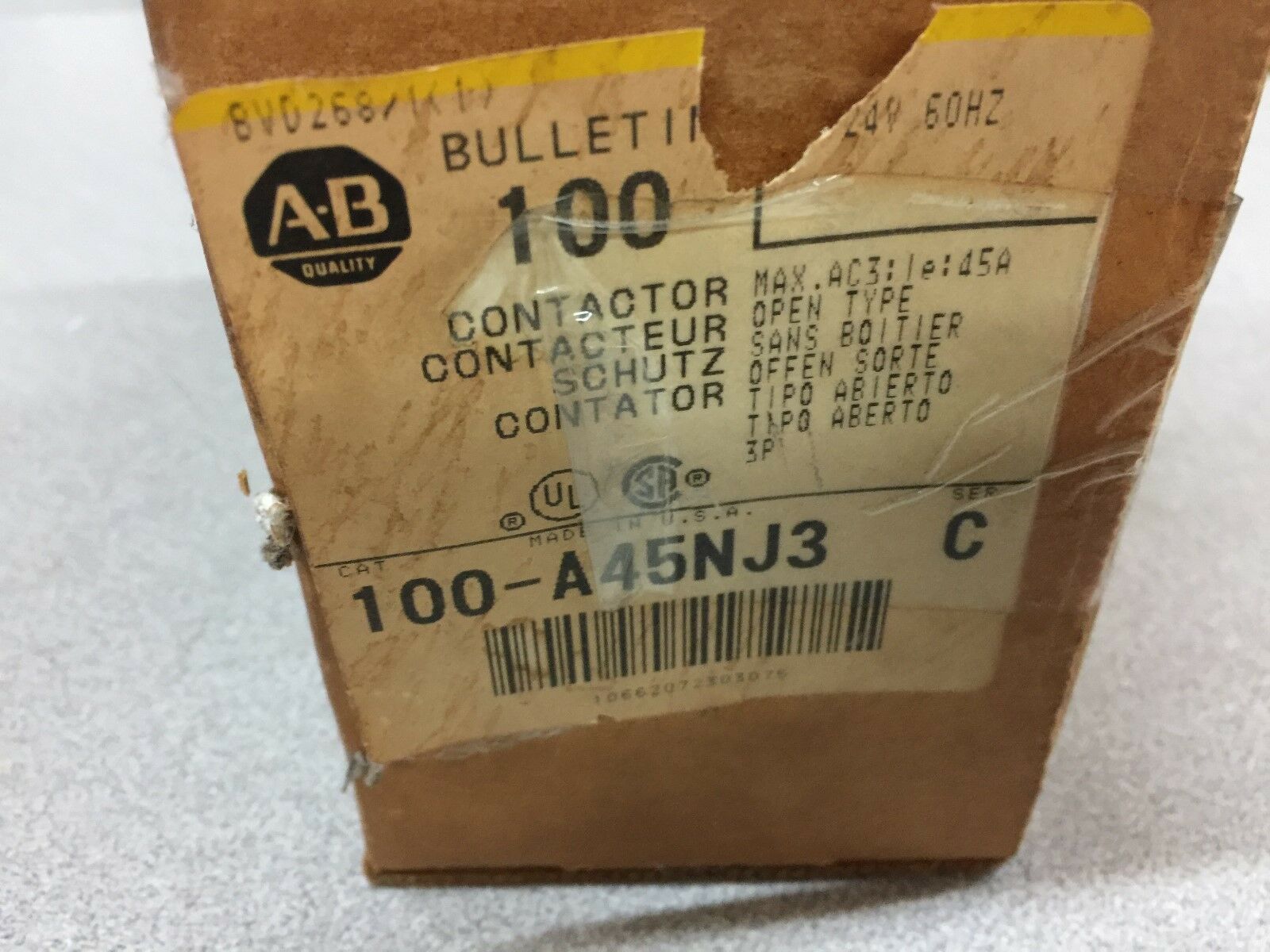 NEW IN BOX ALLEN BRADLEY CONTACTOR 100-A45NJ3