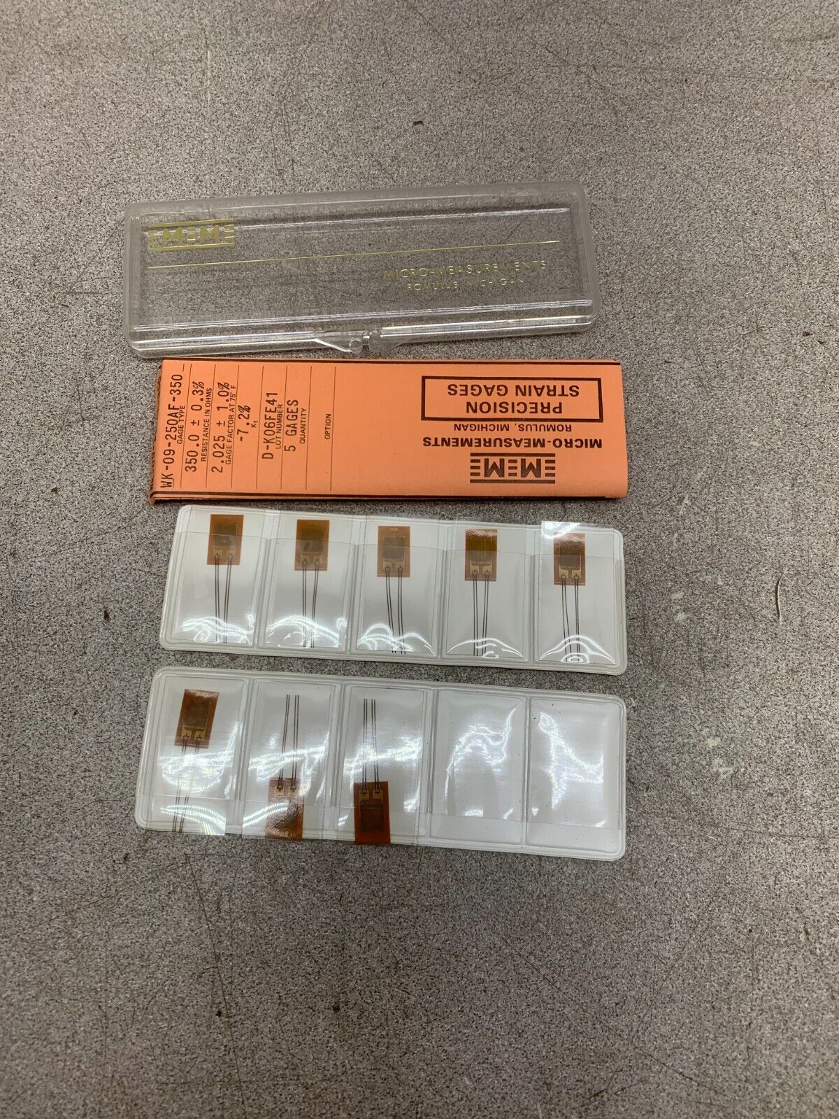 NEW PACK OF 8 MICRO-MEASUREMENTS PRECISION STRAIN GAGES WK-09-250AF-350