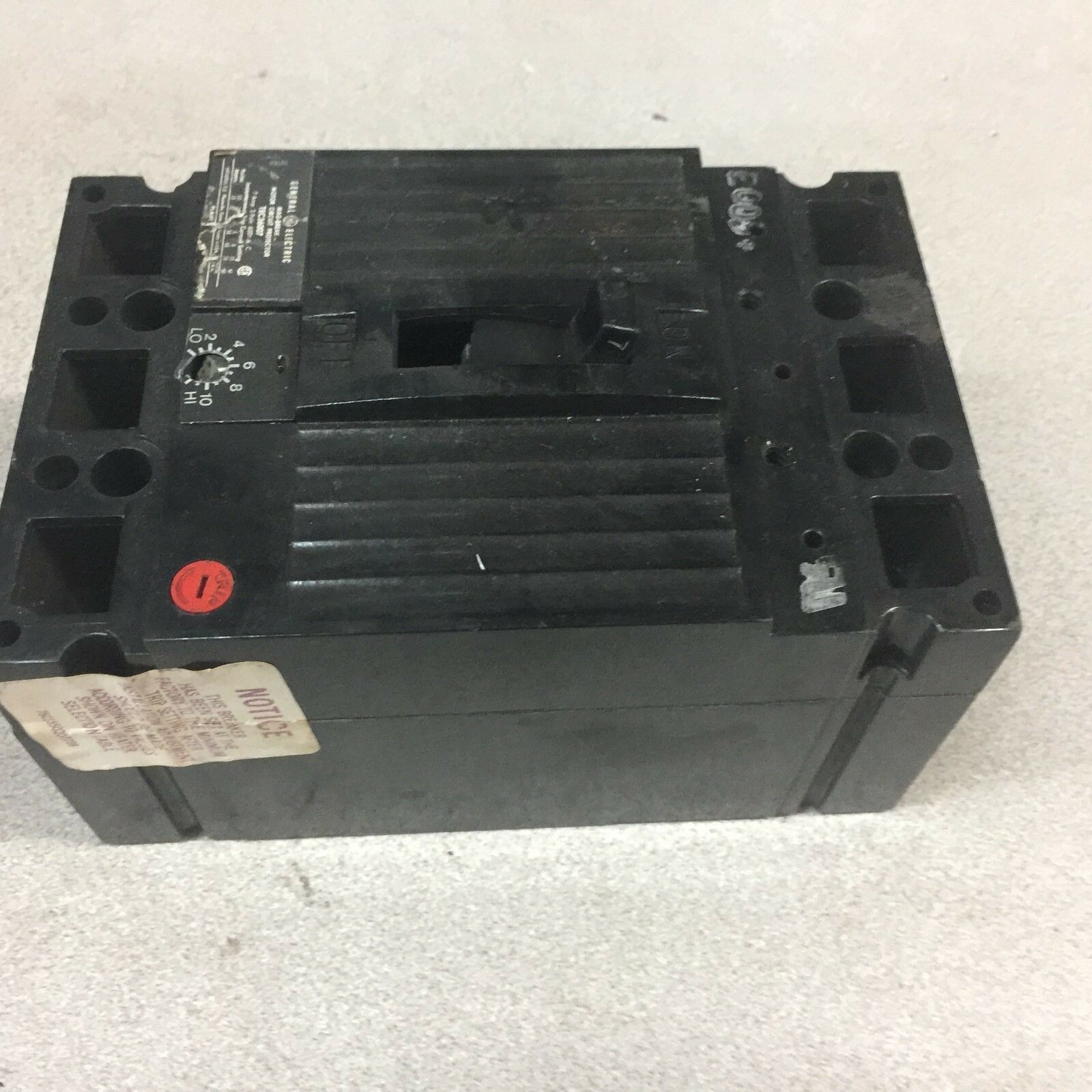 USED GE 7 AMP 3 POLE 600V CIRCUIT BREAKER TEC36007