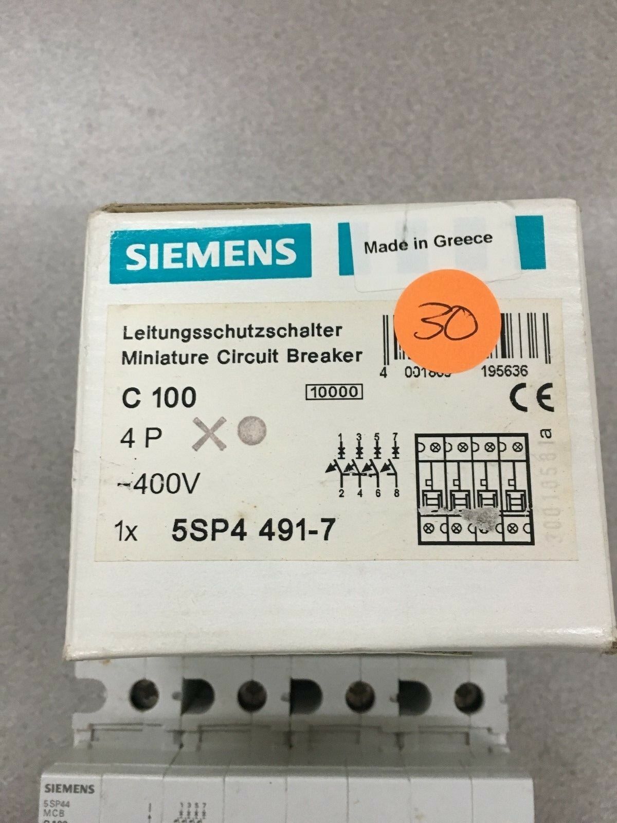 NEW IN BOX SIEMENS 3 POLE 100AMP CIRCUIT BREAKER 5SP4 491-7