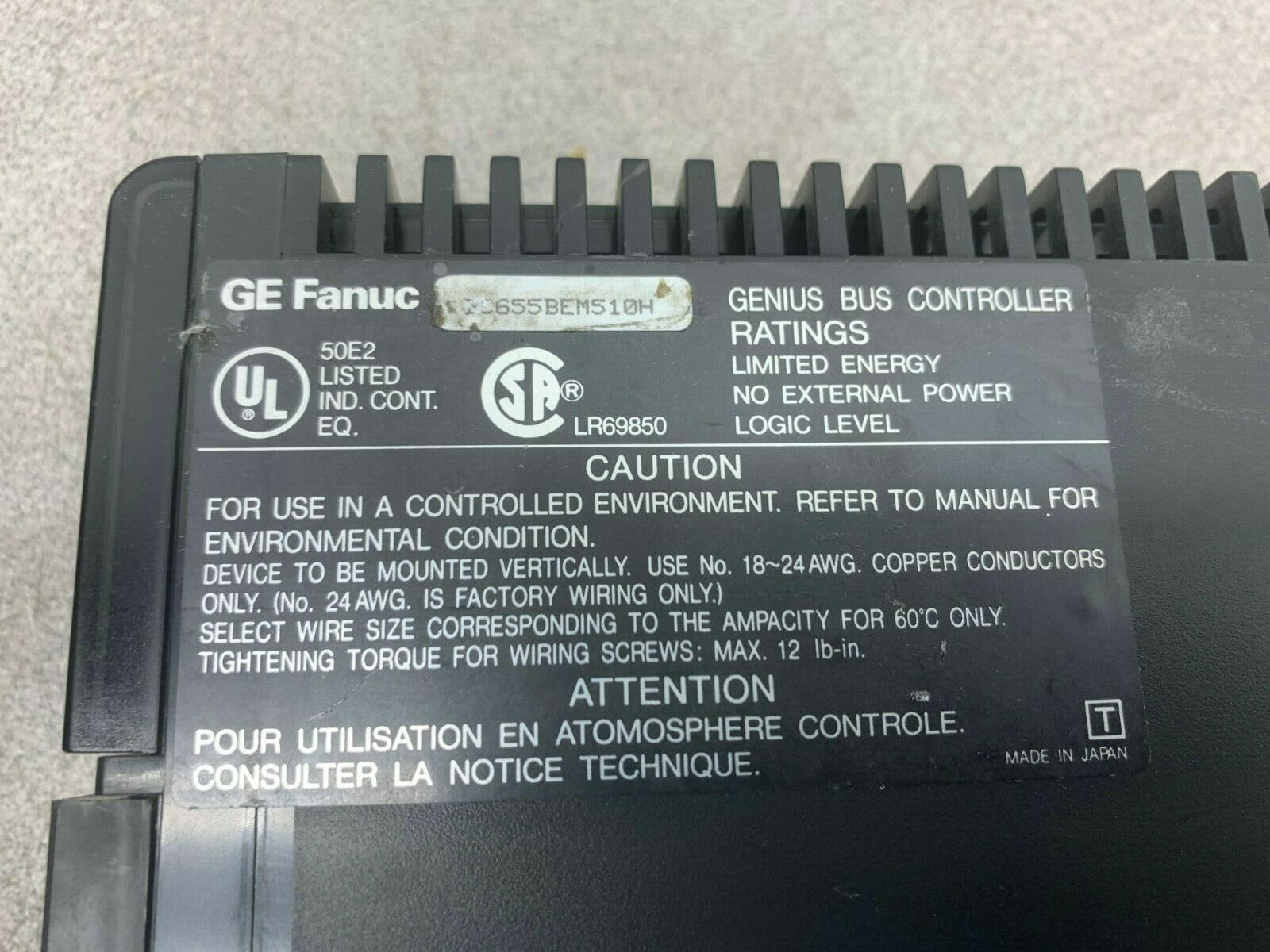 USED GE FANUC BUS CONTROLLER IC65BEM510H