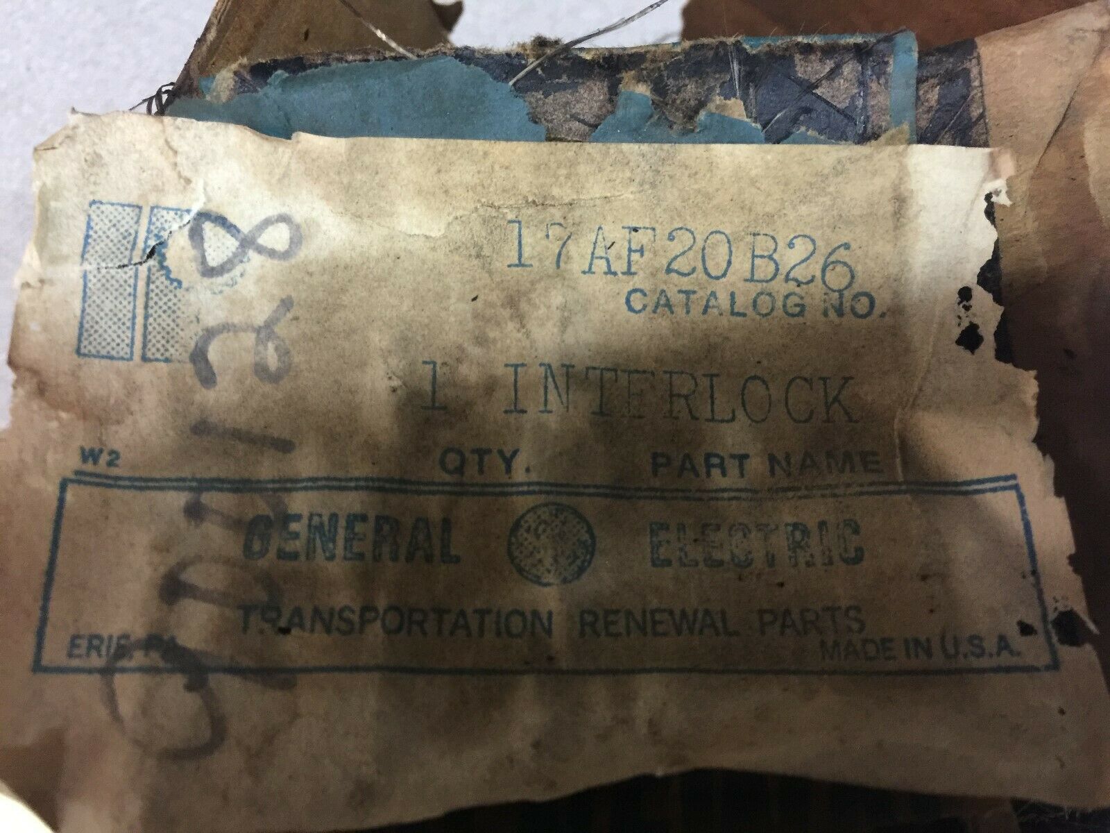 NEW IN BOX GENERAL ELECTRIC  INTERLOCK 17AF20B26