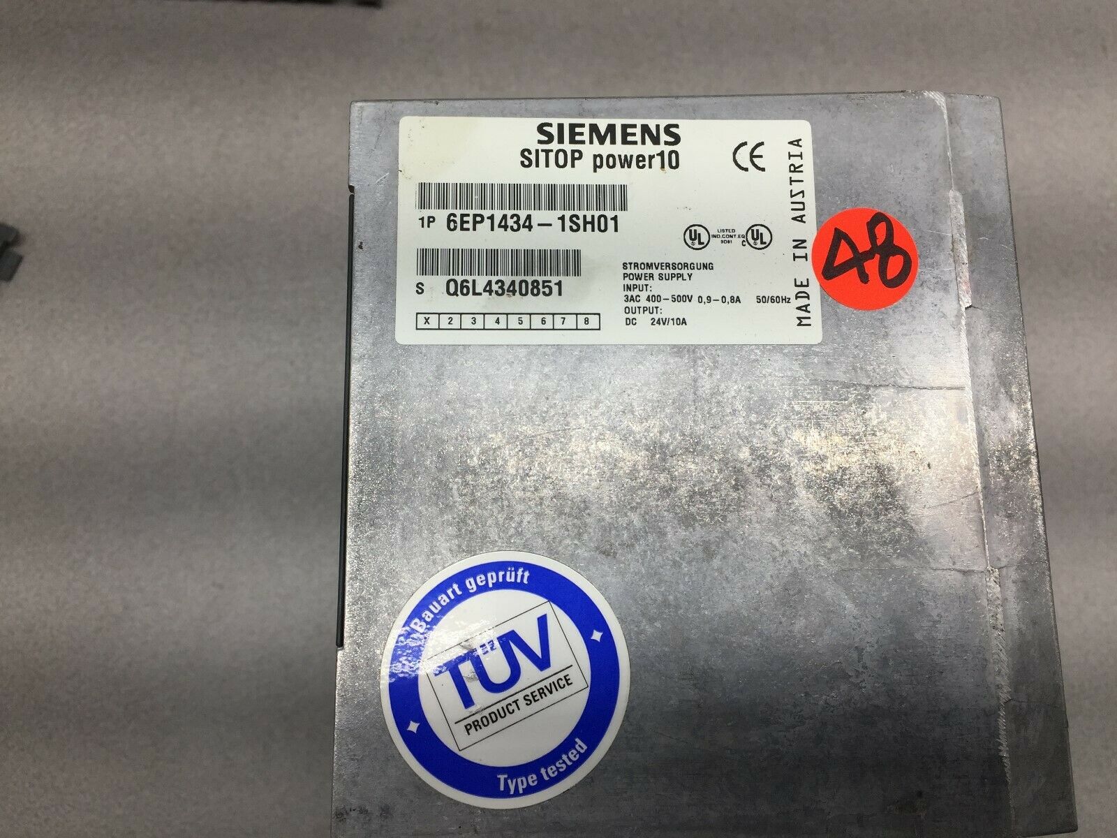 USED SIEMENS SITOP POWER 10 24VDC 10AMP POWER SUPPLY 6EP1434-1SH01