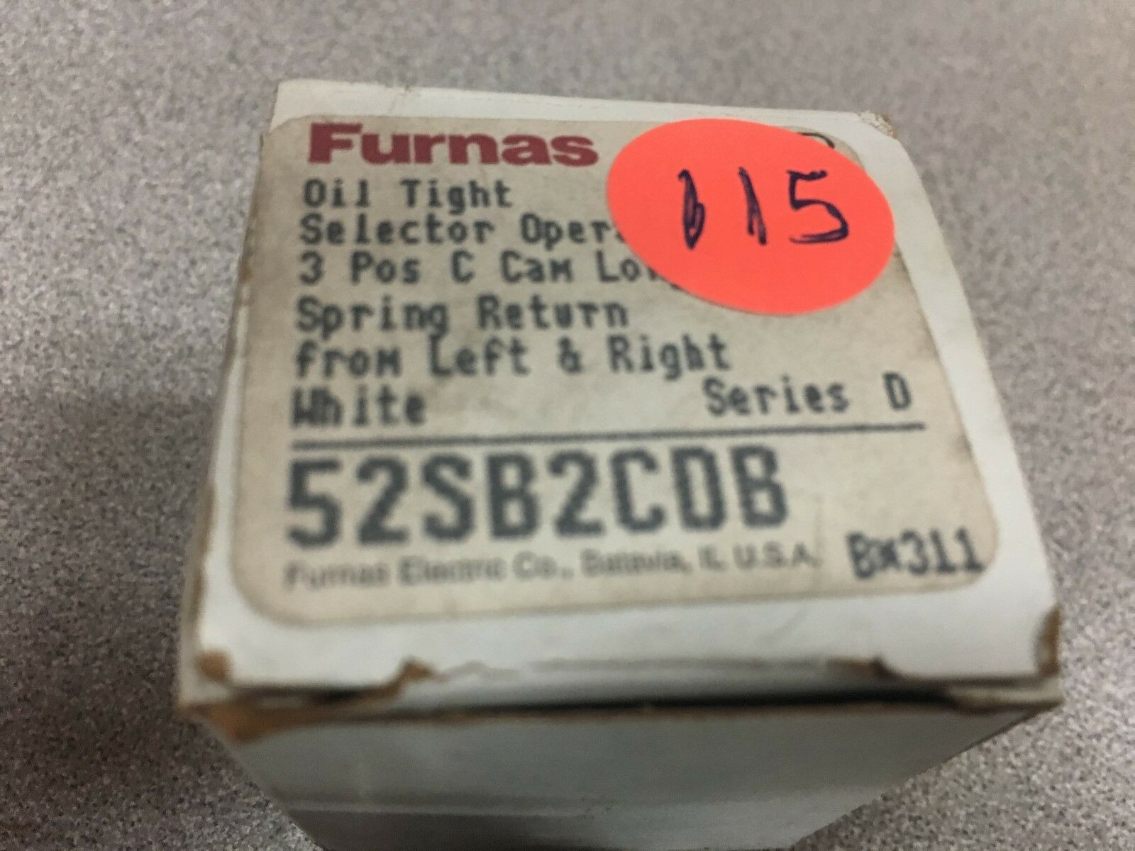 NEW IN BOX FURNAS SELECTOR SWITCH 52SB2CDB SERIES D