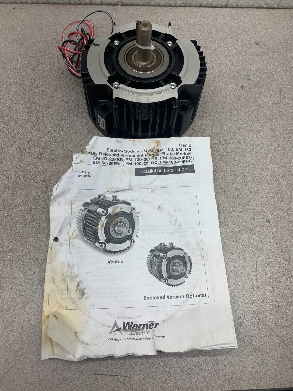 NEW NO BOX WARNER ELECTRIC EM-50-20 BRAKE 5370-169-225