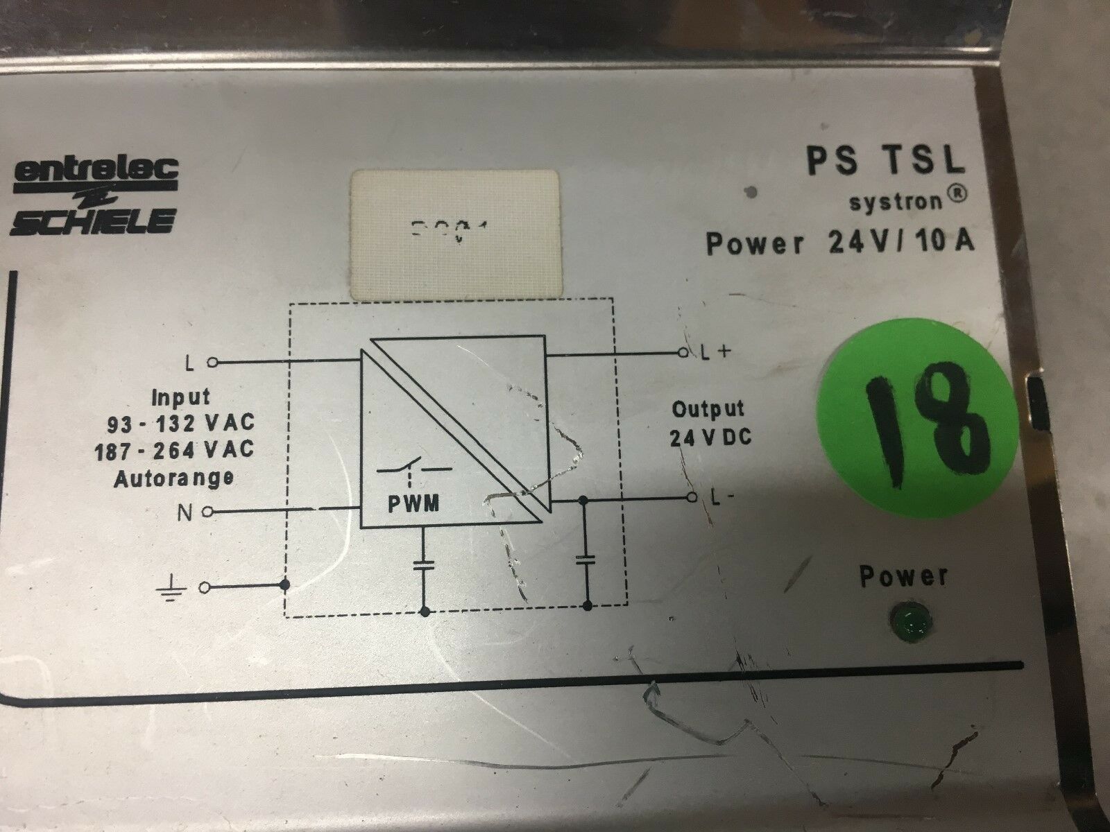 USED ENTRELEC SCHIELE POWER SUPPLY PS TSL 1056-02A