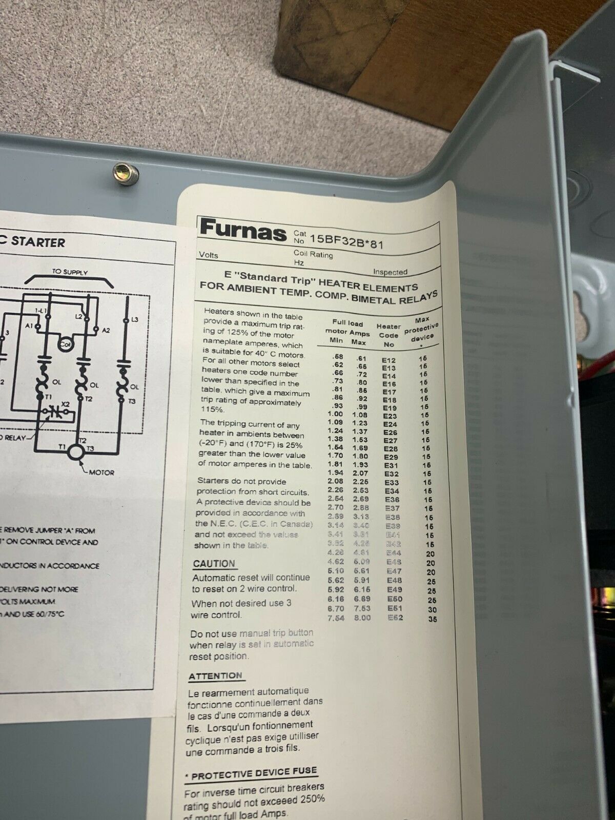 NEW IN BOX FURNAS STARTER IN ENCLOSURE 15BF32BH81