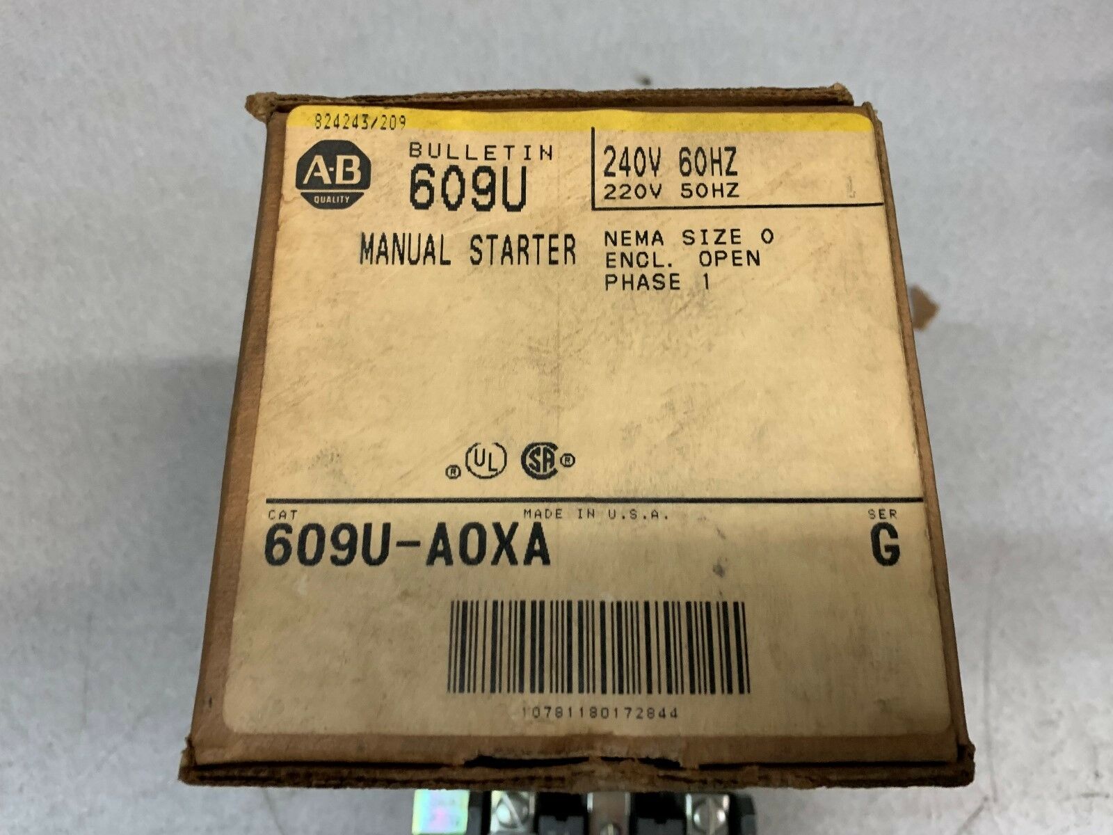 NEW IN BOX ALLEN BRADLEY STARTER 609U-A0XA SERIES G