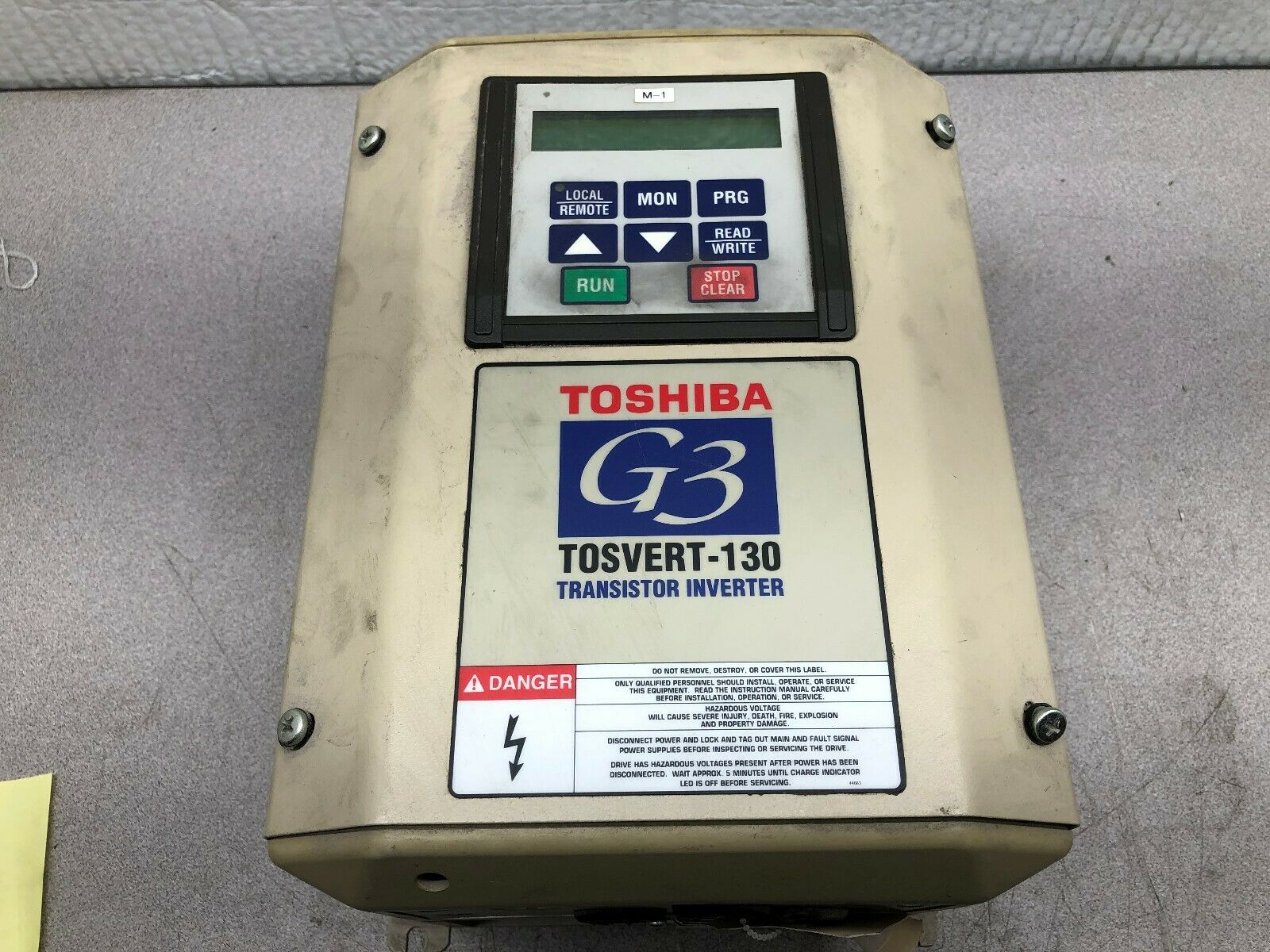 USED TOSHIBA G3 TOSVERT-130 5 HP 5.5 KVA 230 VAC 3 PH .1-80/400 HZ TRANSISTOR DR