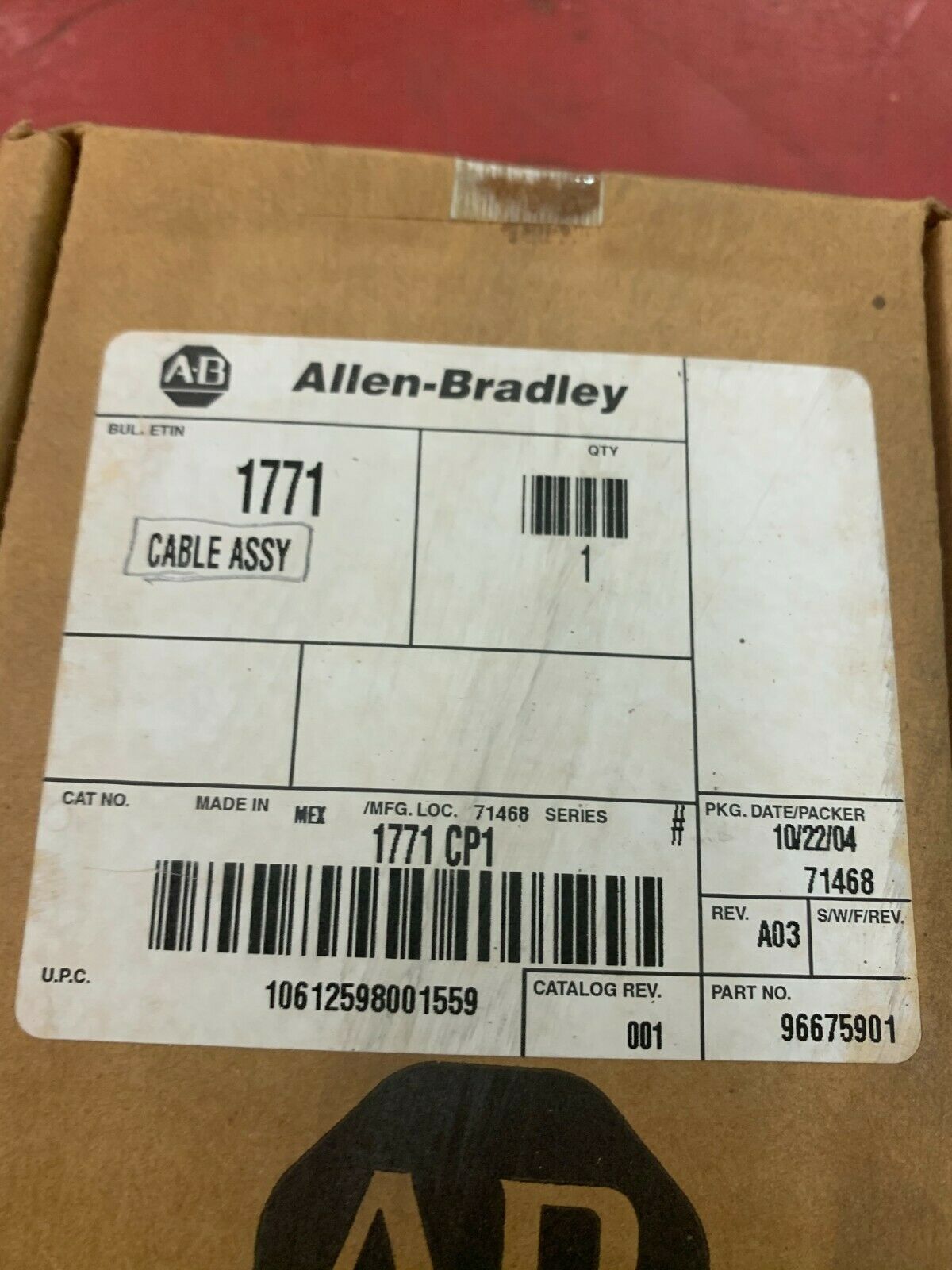 NEW IN BOX ALLEN BRADLEY CABLE 1771-CP1