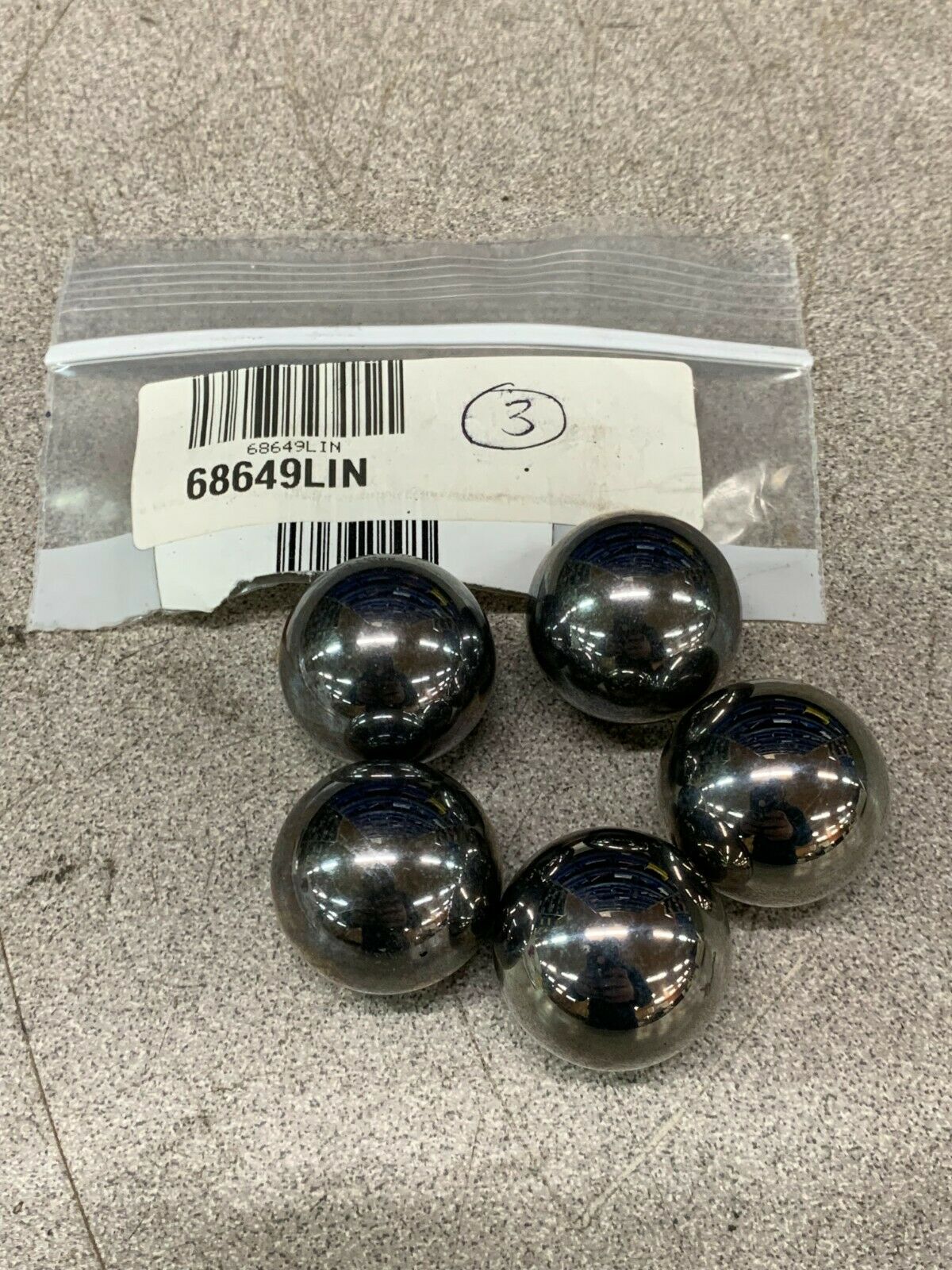 LOT OF 5 NEW NO BOX LINCOLN 68649LIN STEEL BALL 68649