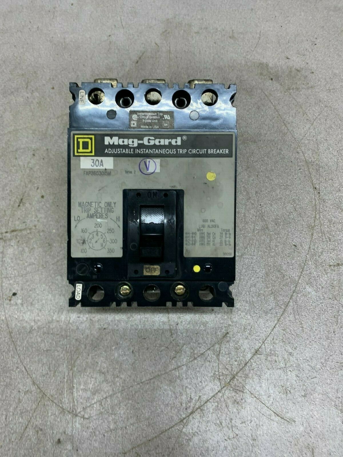 USED SQUARE D CIRCUIT BREAKER FAP3603015M