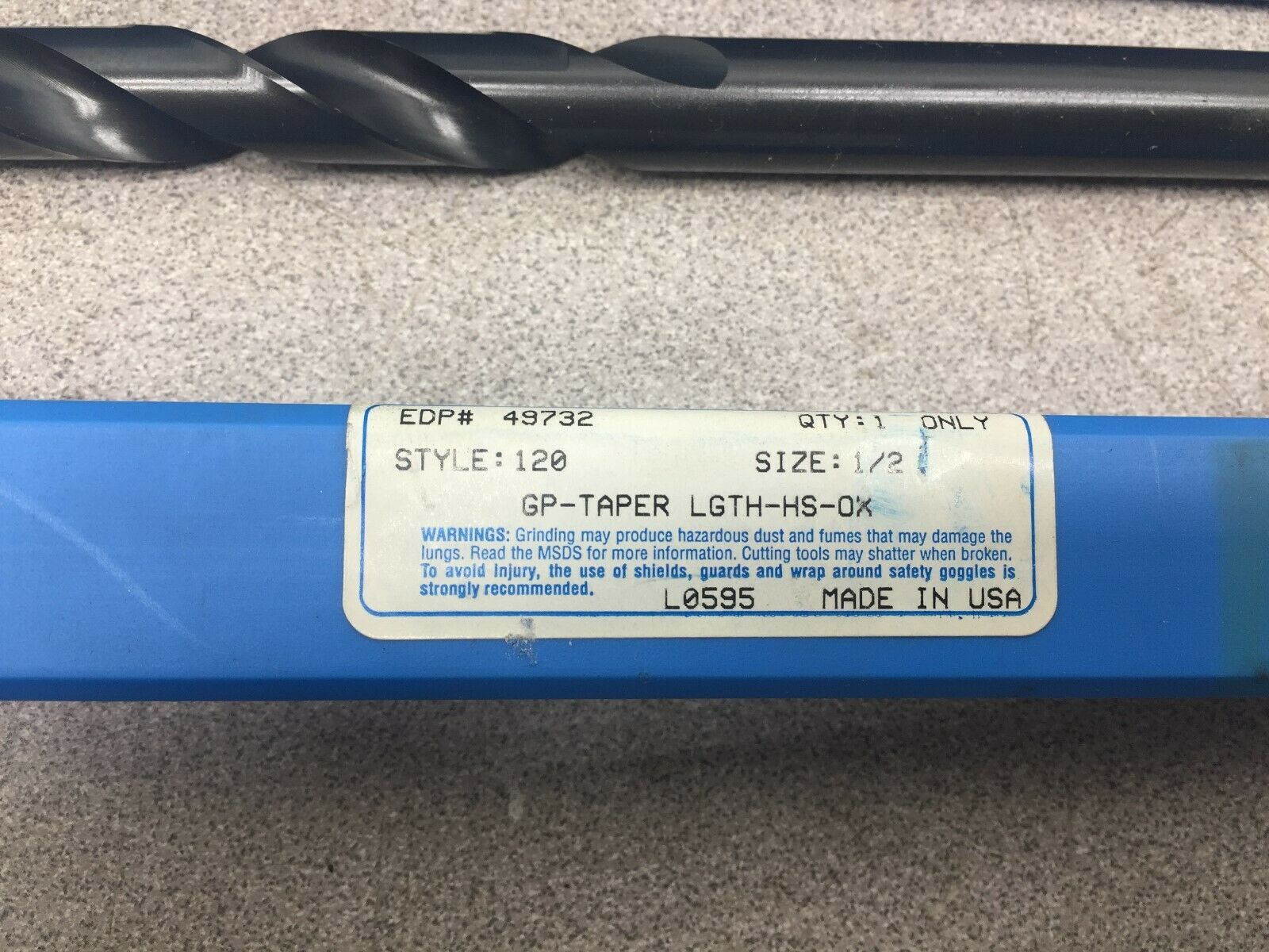 NEW IN BOX GREENFIELD 1/2 STYLE 120 GP-TAPER LGH-HS-OX TAPER LENGTH DRILL BIT 49