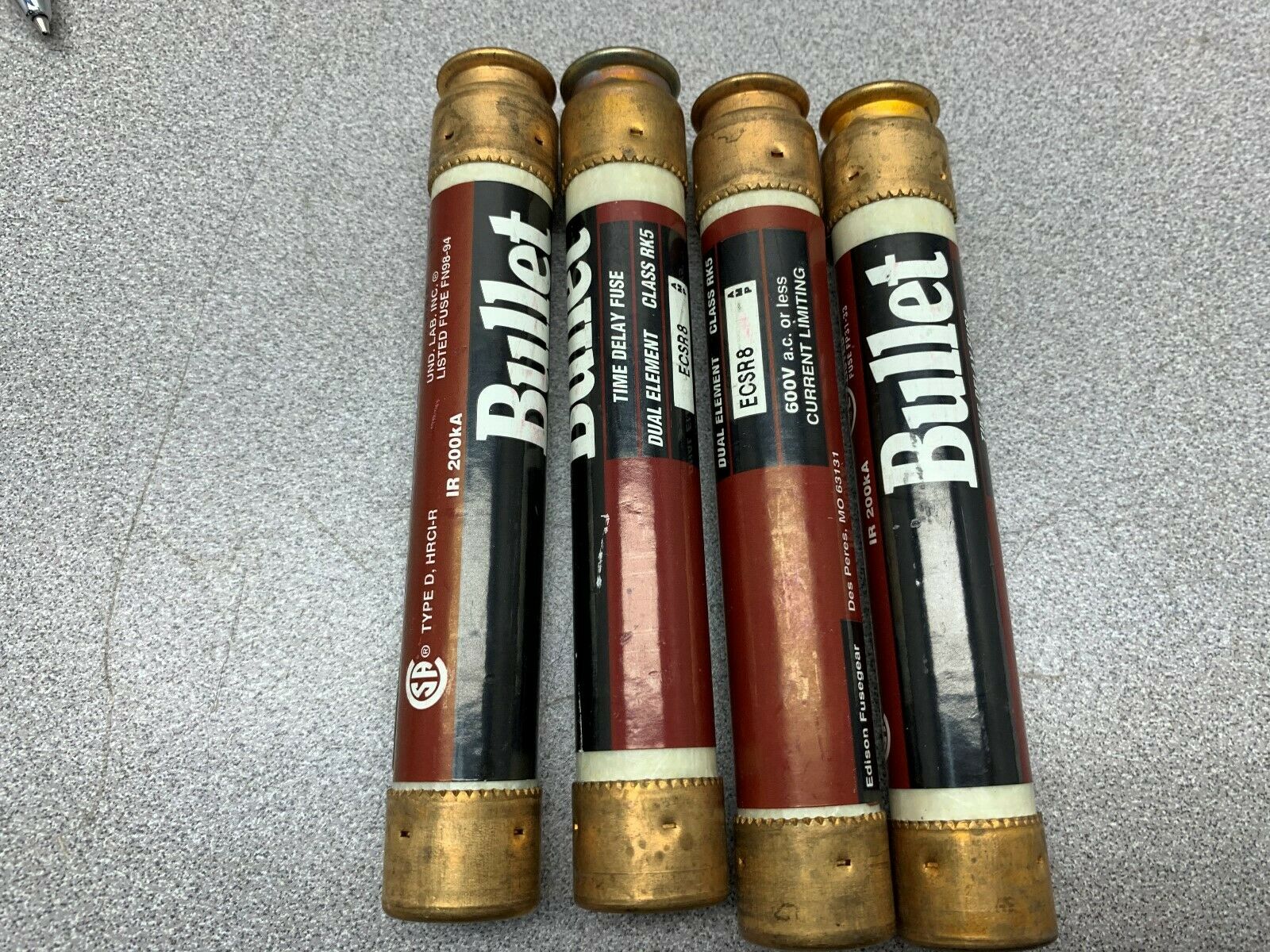 LOT OF 4 NEW NO BOX BULLET FUSE ECSR8