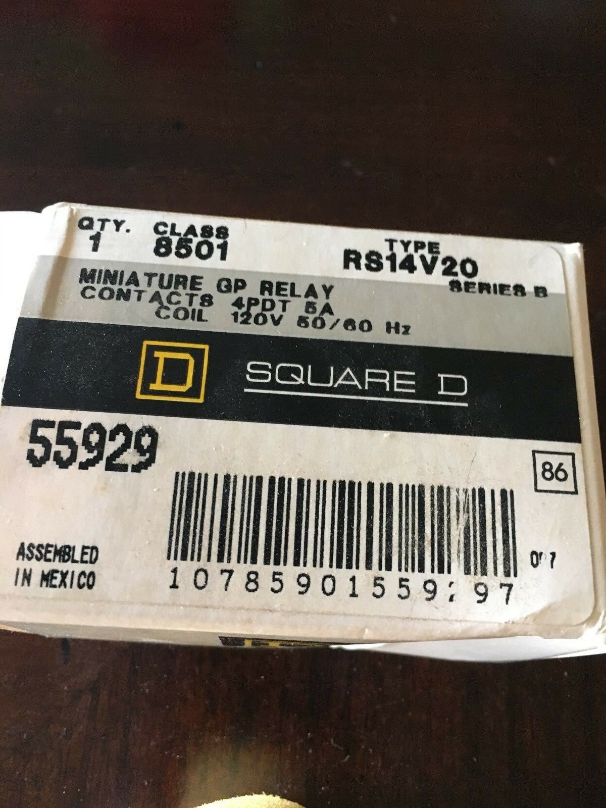 NEW IN BOX SQUARE D MINIATURE GP RELAY 55929