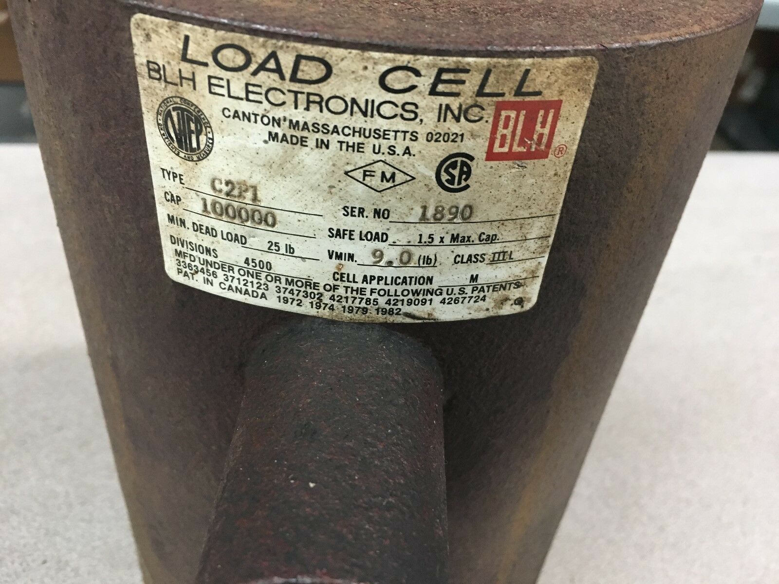 NEW NO BOX BLH ELECTRONICS 100,000 LBS. LOAD CELL C2P1