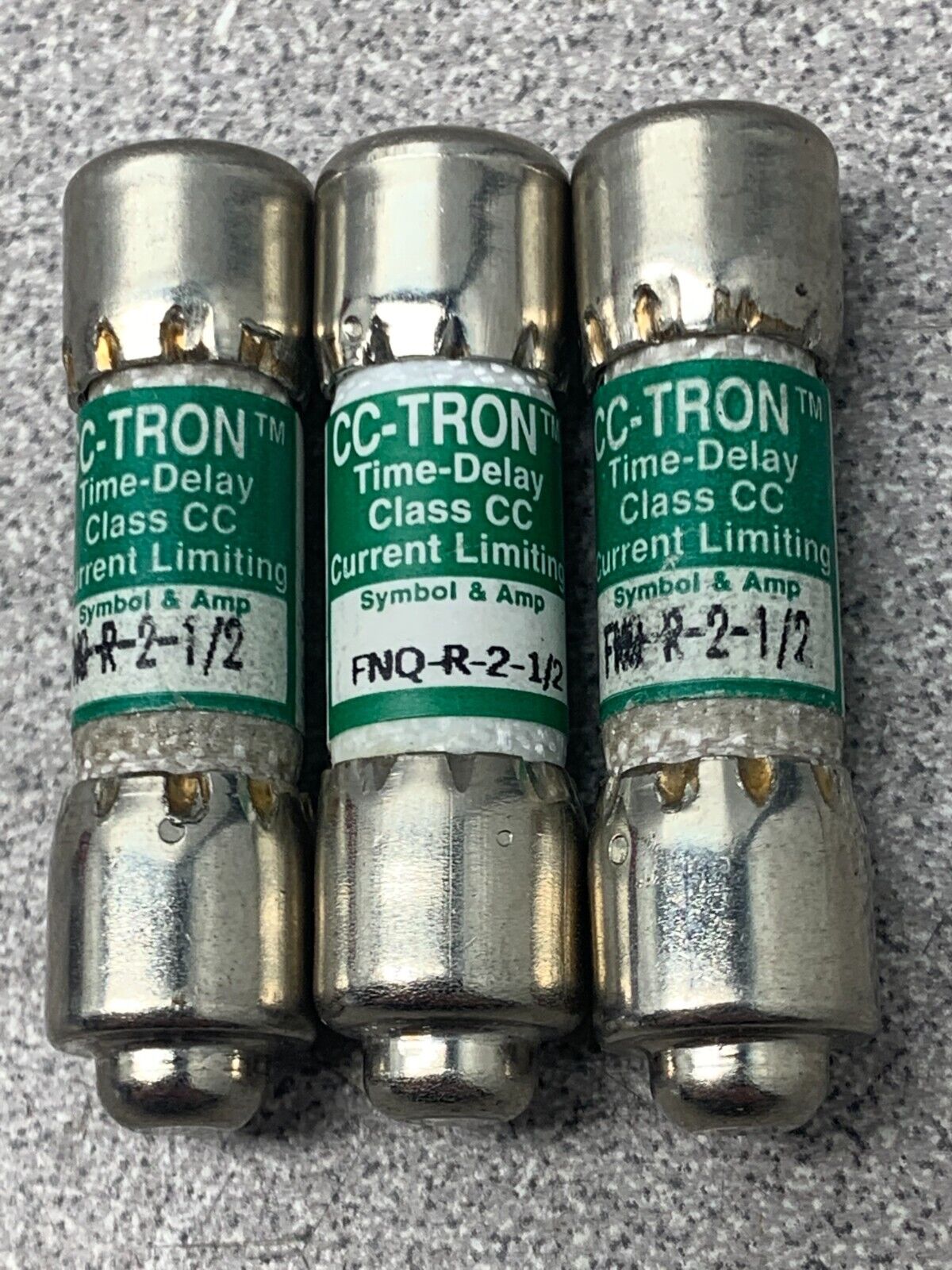 LOT OF 3 NEW NO BOX BUSSMANN CC-TRON FUSES FNQ-R-2-1/2