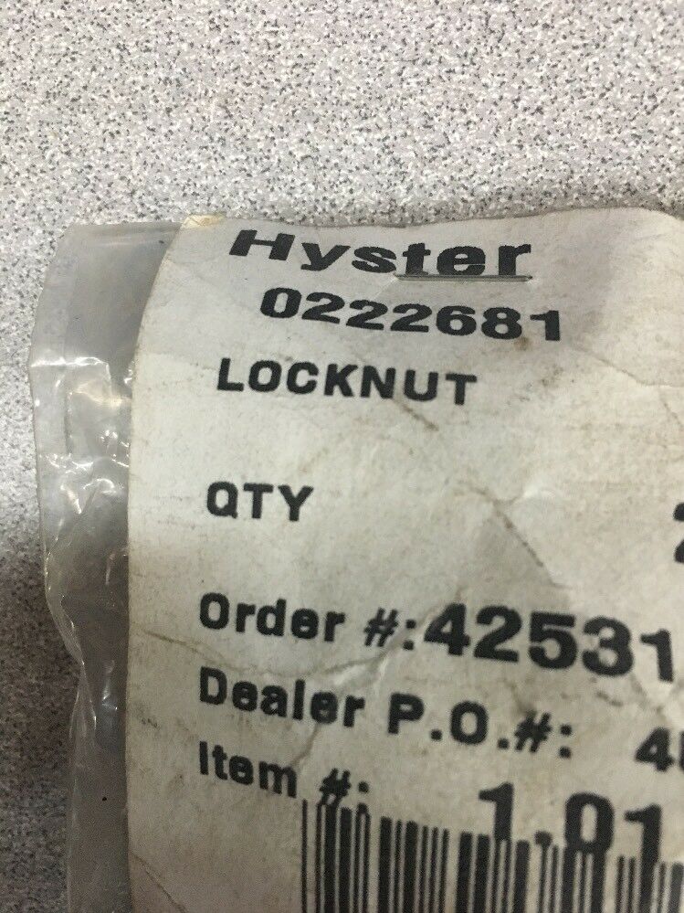 NEW IN BAG HYSTER LOCKNUT 0222681 1 PIECE