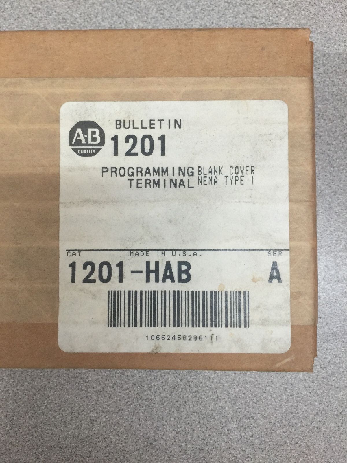 NEW FACTORY SEALED ALLEN BRADLEY PROGRAMMING TERMINAL BLANK COVER 1201-HAB SER.A