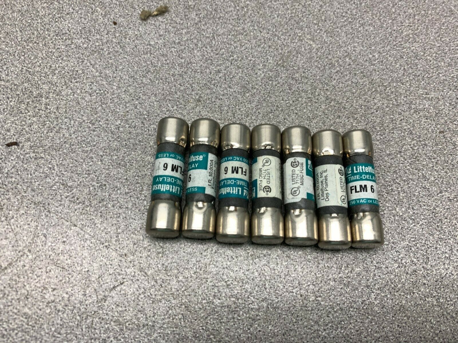 LOT OF 7 NEW NO BOX LITTELFUSE FLM 6