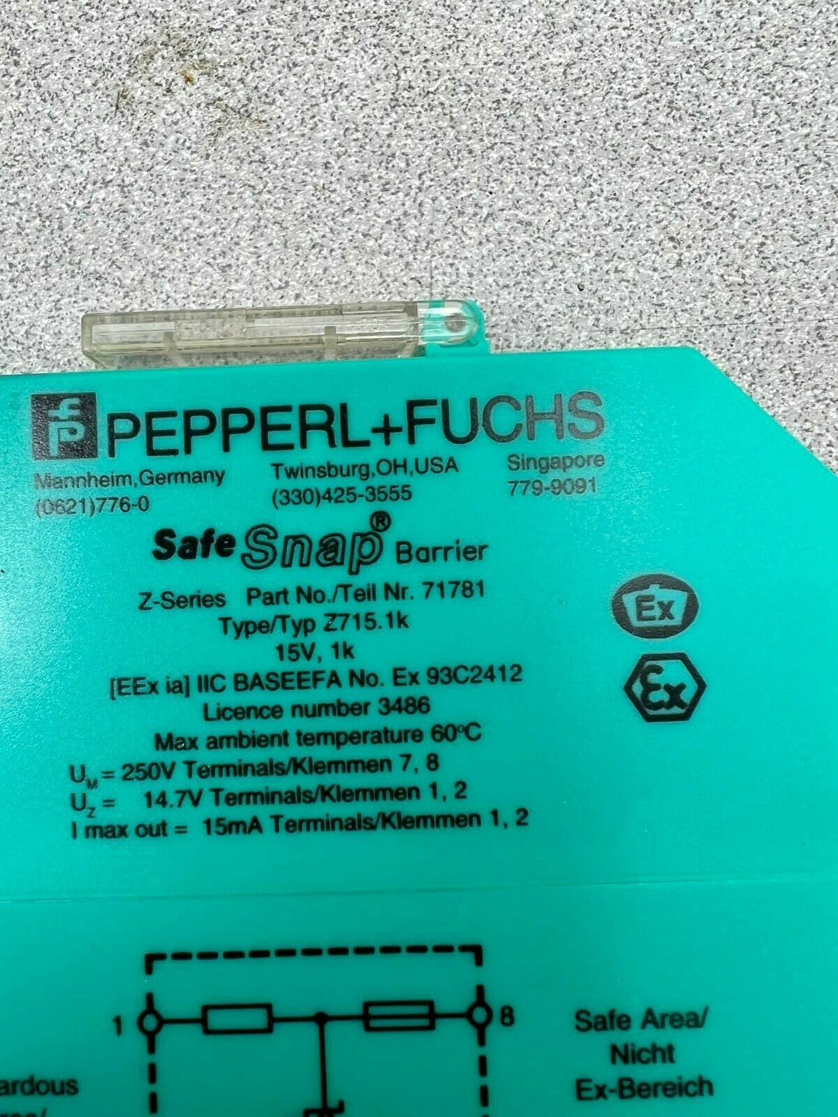 USED PEPPER+FUCHS SNAP BARRIER 71781