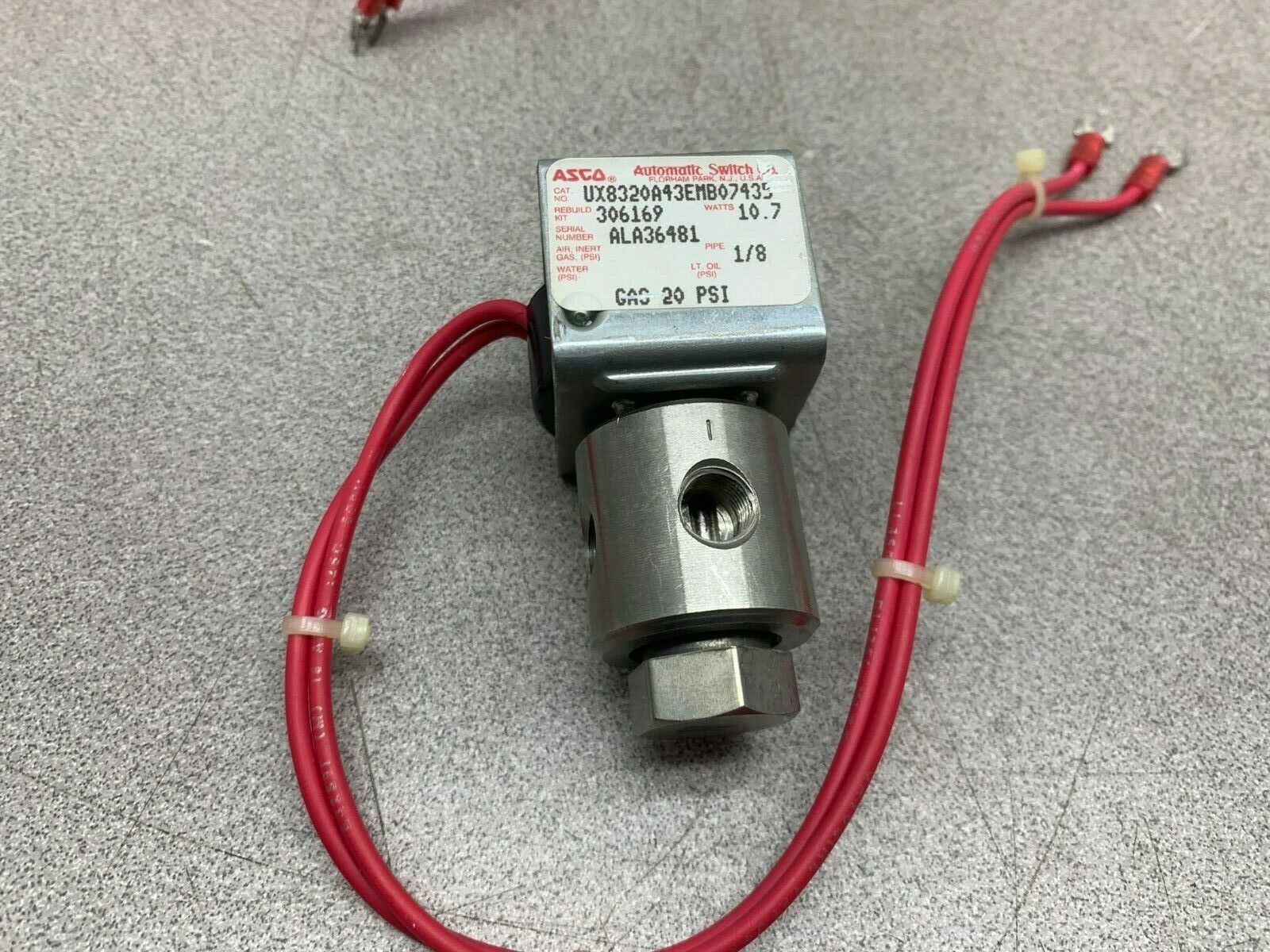 USED ASCO 1/8" SOLENOID VALVE UX8320A43EMP07435