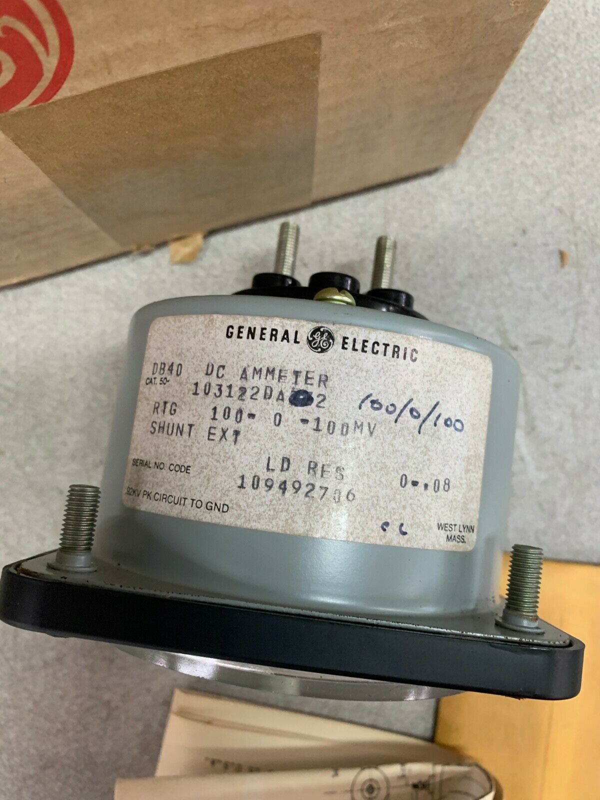 NEW IN BOX GENERAL ELECTRIC 100-0-100 AMMETER 50-103122DAZZ2