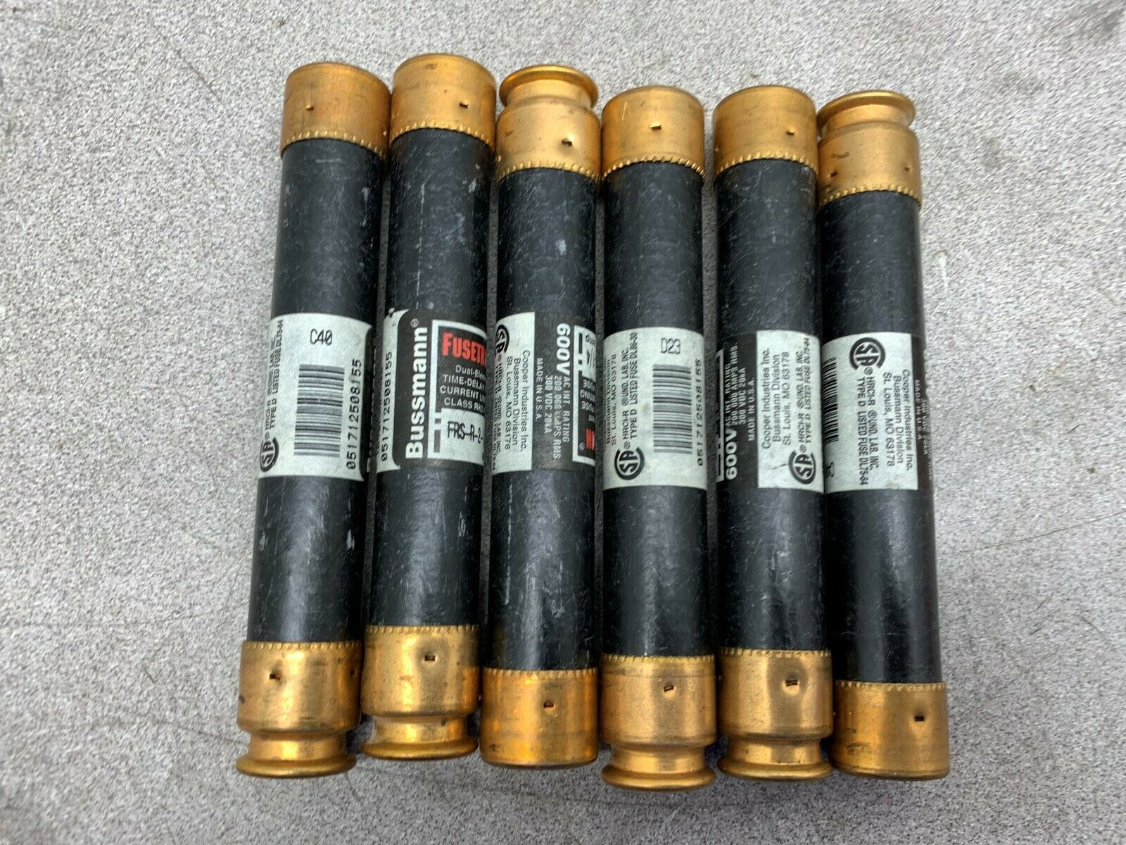 LOT OF 6 NEW NO BOX FUSETRON FUSE FRS-R-2-1/4