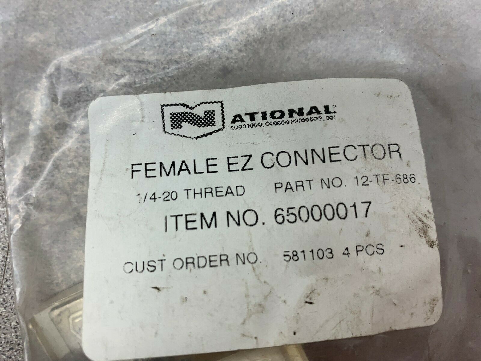 NEW NO BOX NATIONAL CONNECTOR 65000017